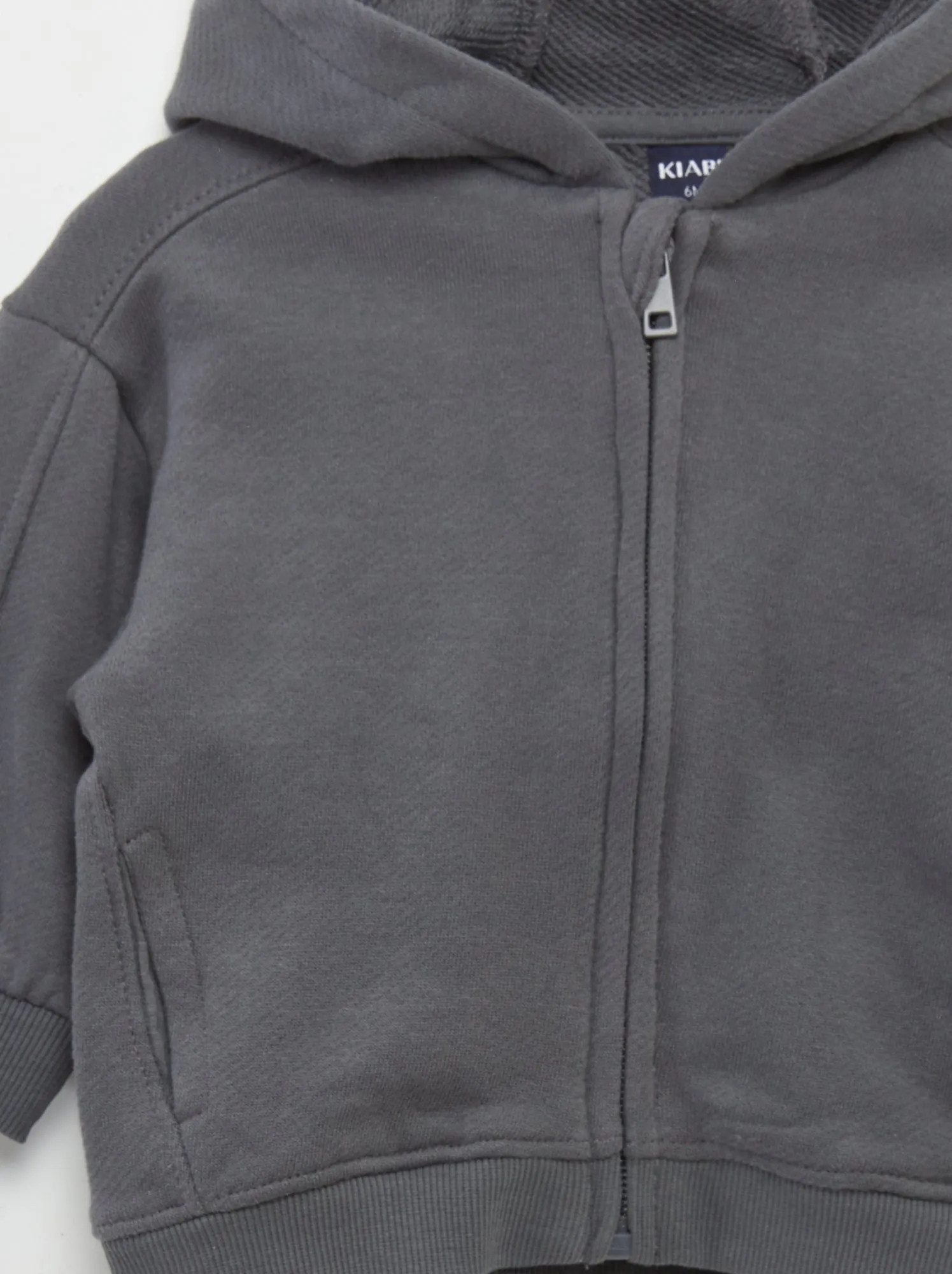 Felpa con zip e cappuccio - GRIGIO