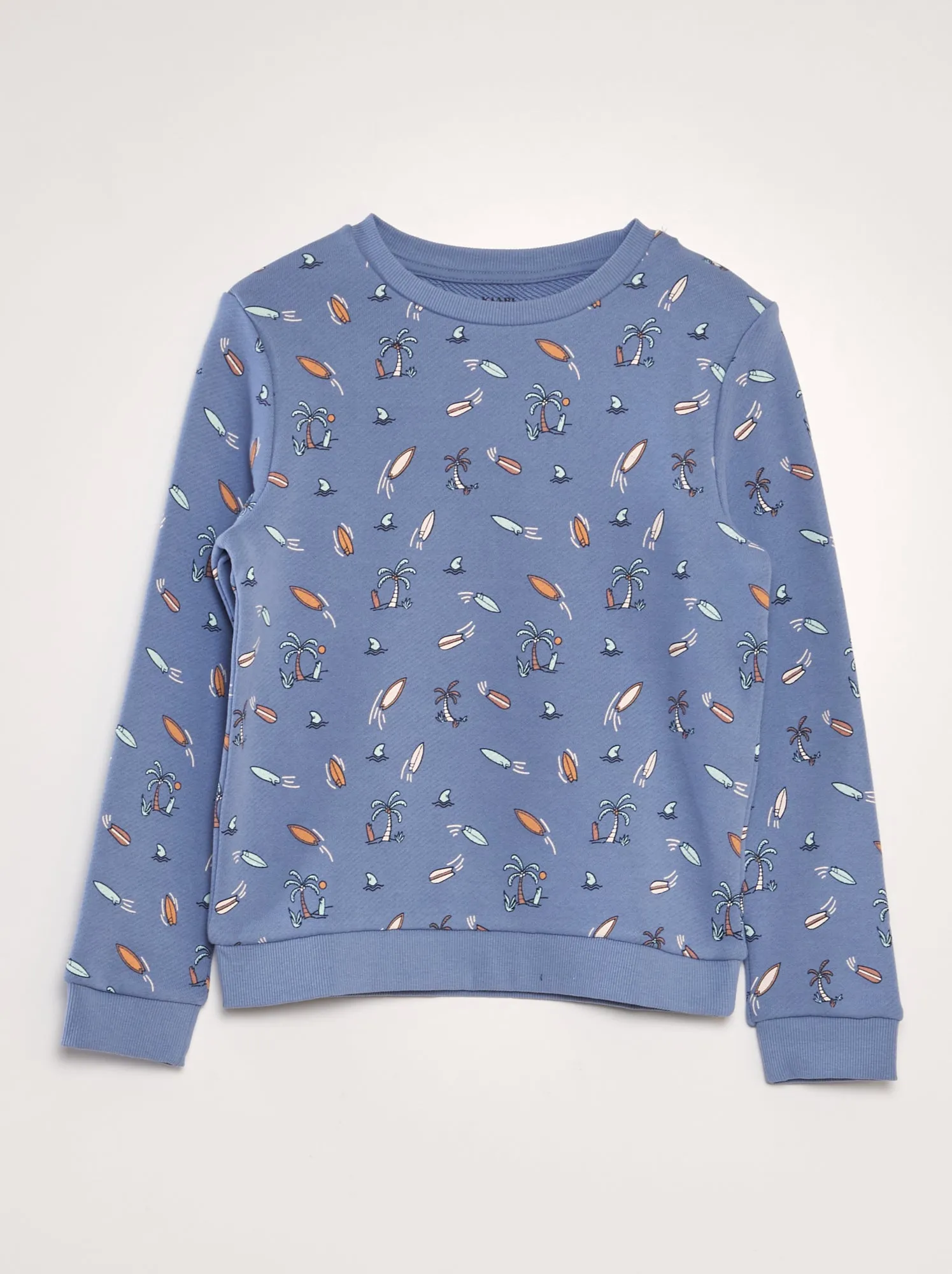 Felpa stampata in french terry - BLU
