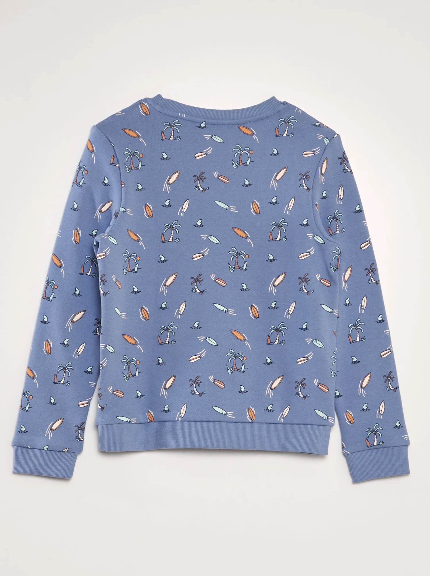 Felpa stampata in french terry - BLU
