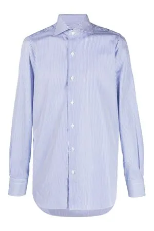 FINAMORE Abbigliamento,Camicie Camicia a righe blu e bianco 