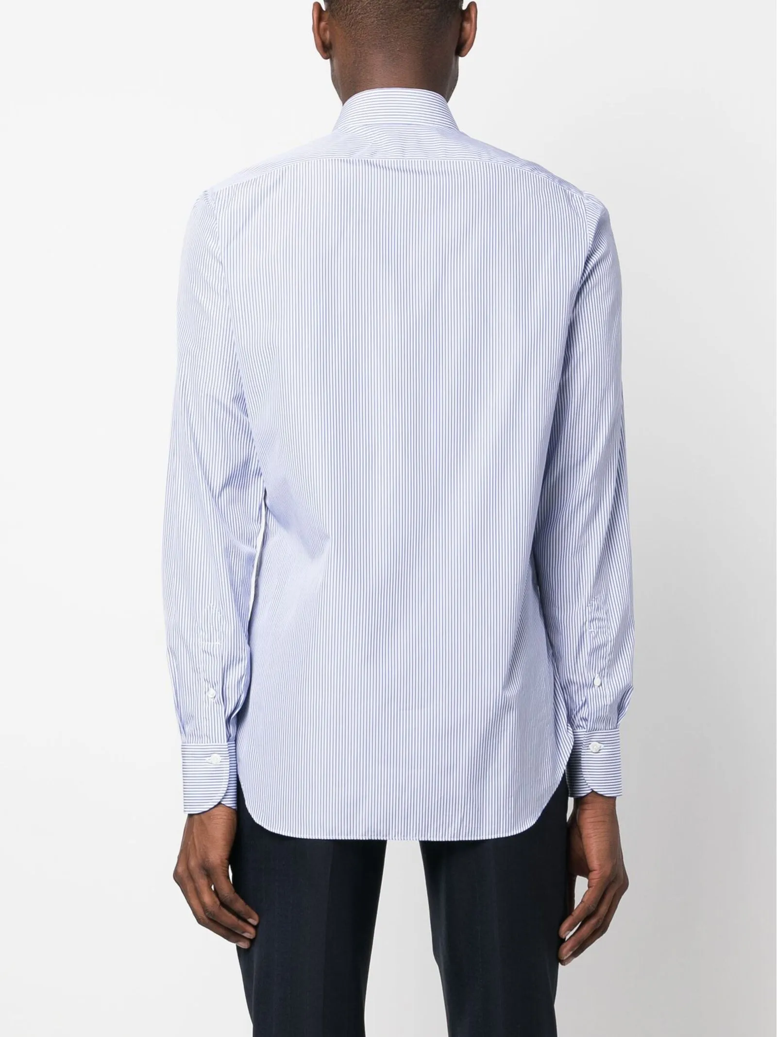 FINAMORE Abbigliamento,Camicie Camicia a righe blu e bianco 