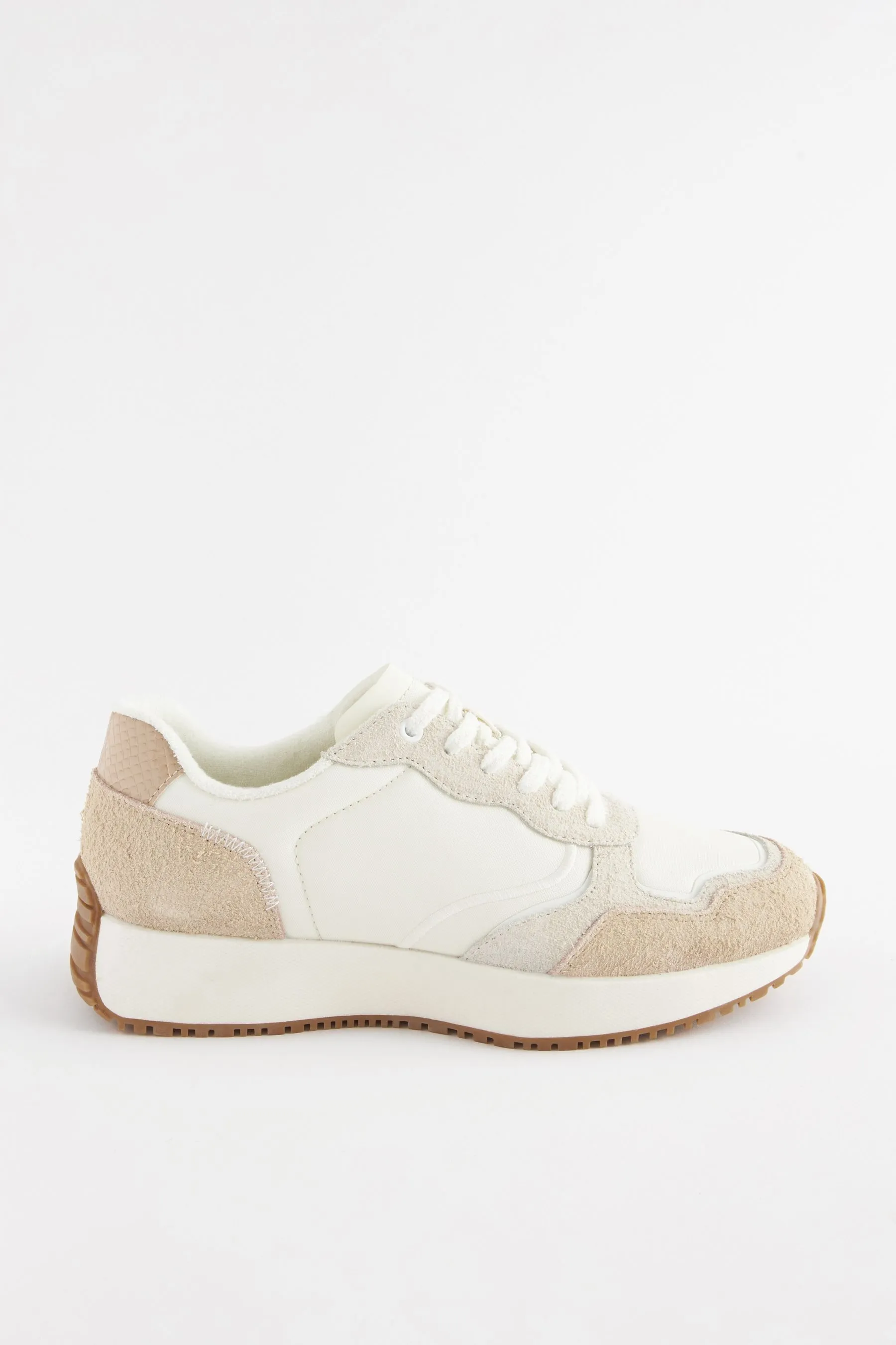 Forever Comfort® - Scarpe da ginnastica scamosciate con suola spessa e cuciture a vista    