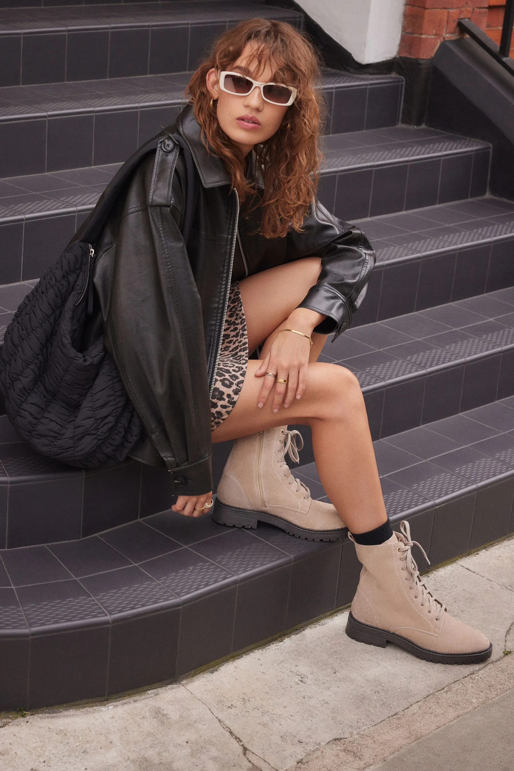 Forever Comfort® - Stivali in pelle stringati    