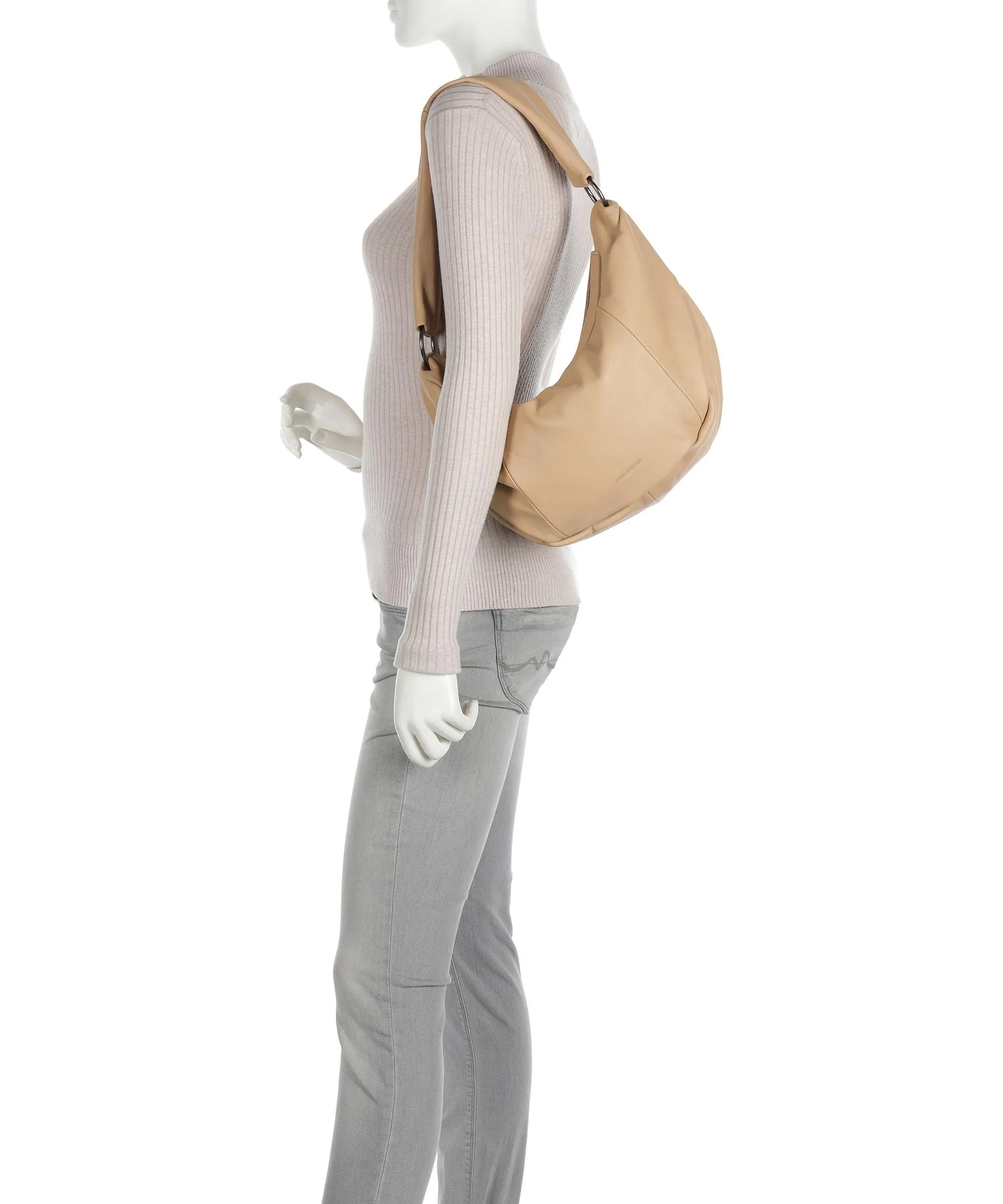  FredsBruder Rousur Borsa hobo morbida pelle bovina marrone chiaro  