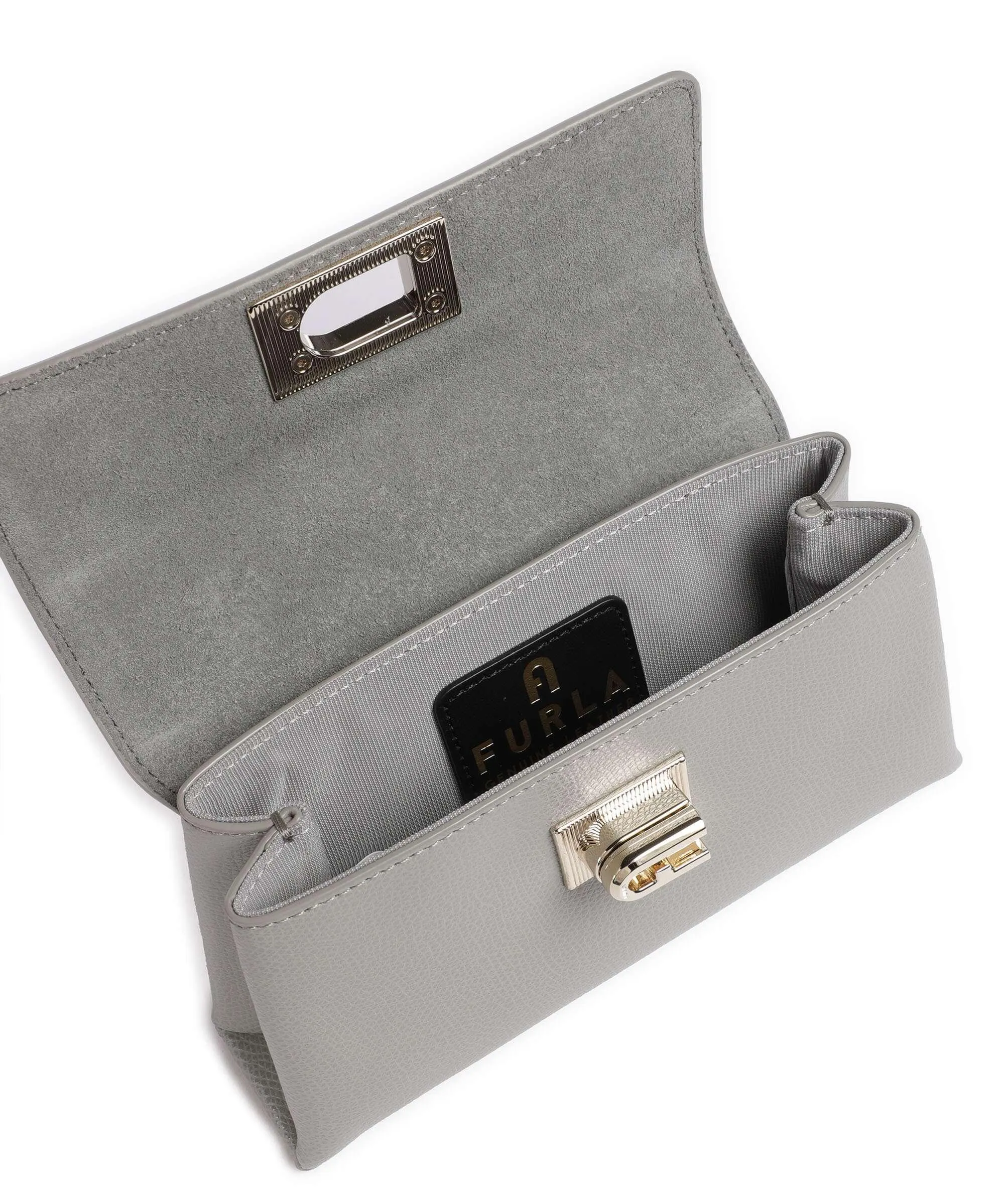  Furla 1927 Mini Borsa a tracolla pelle granulata grigio  