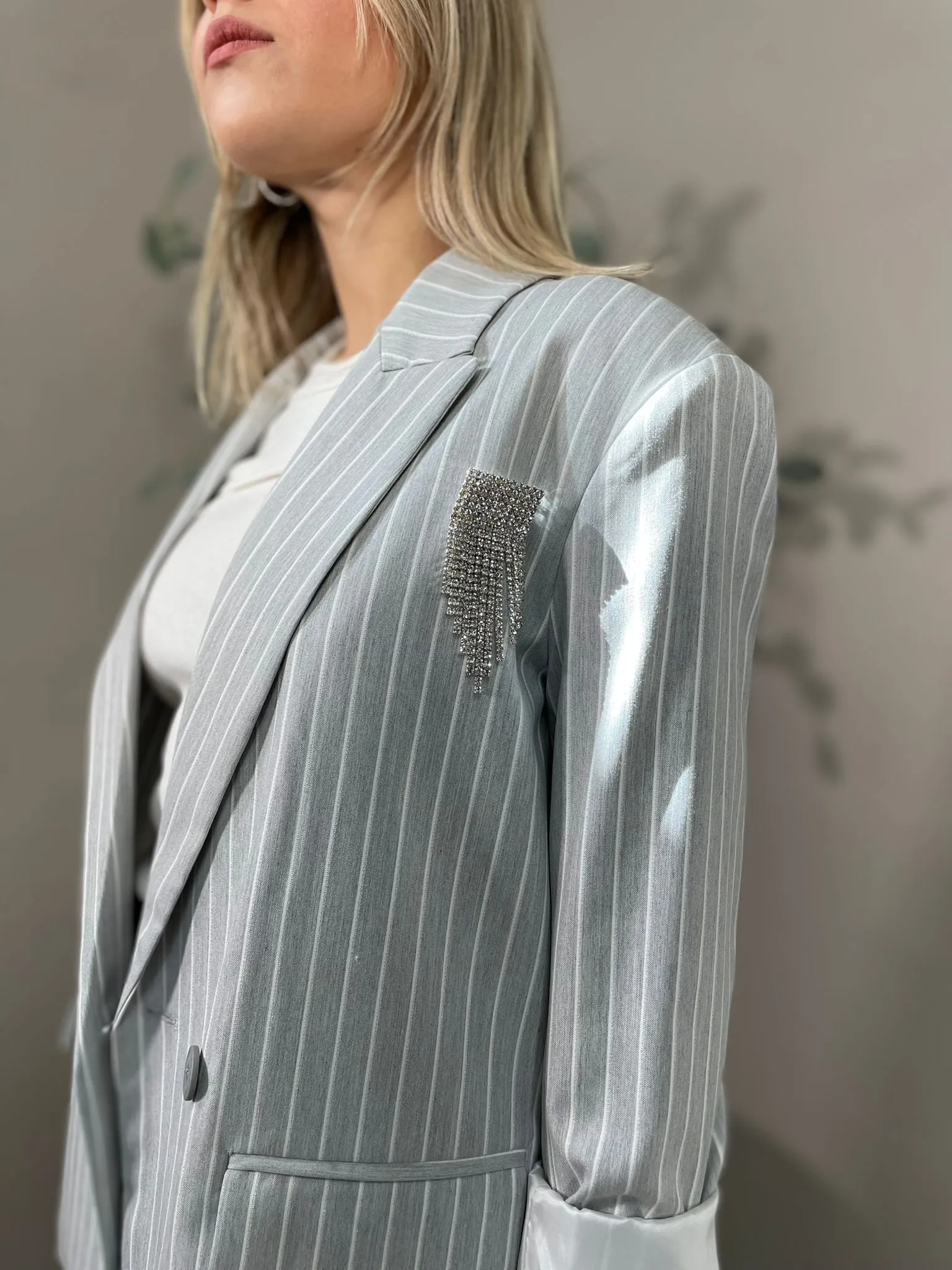 Giacca Gessata Perla