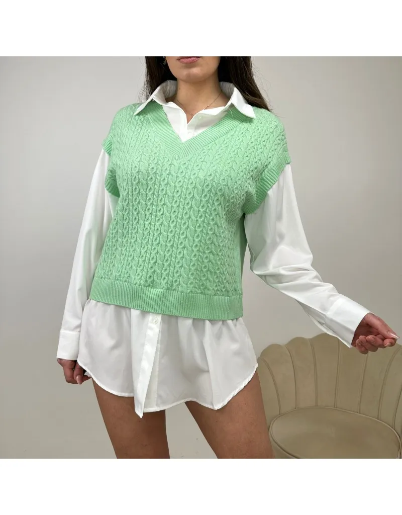 GILET E CAMICIA VERDE