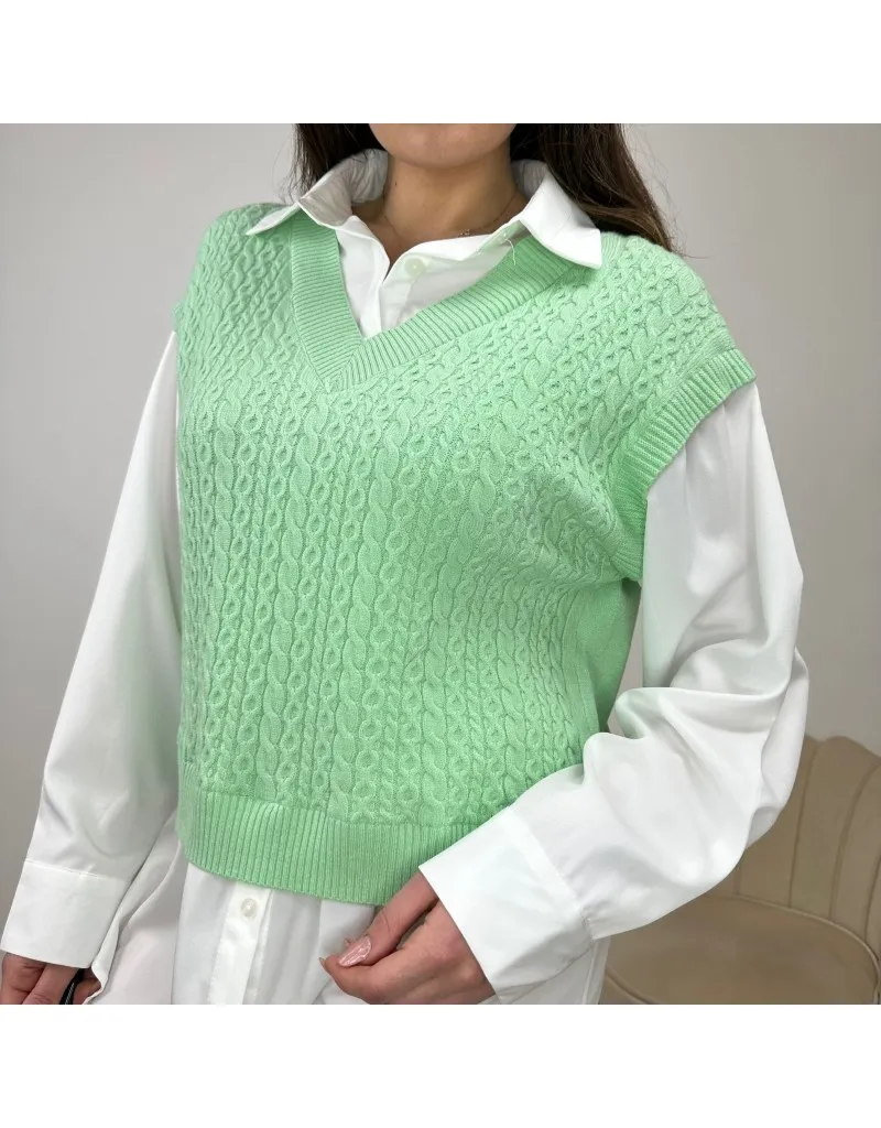 GILET E CAMICIA VERDE