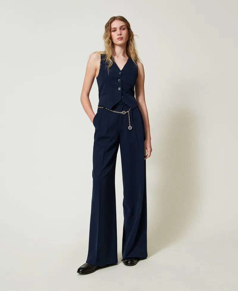 Gilet fitted gessato lurex