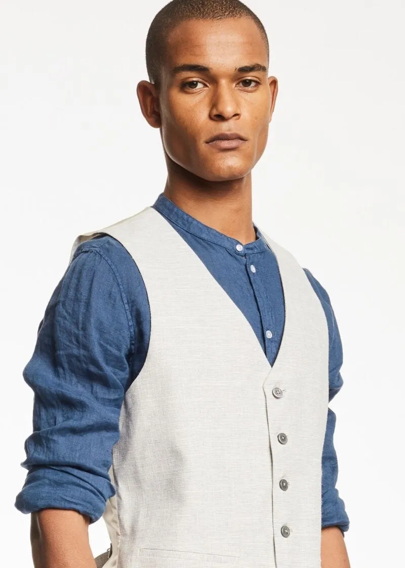Gilet in lino e cotone