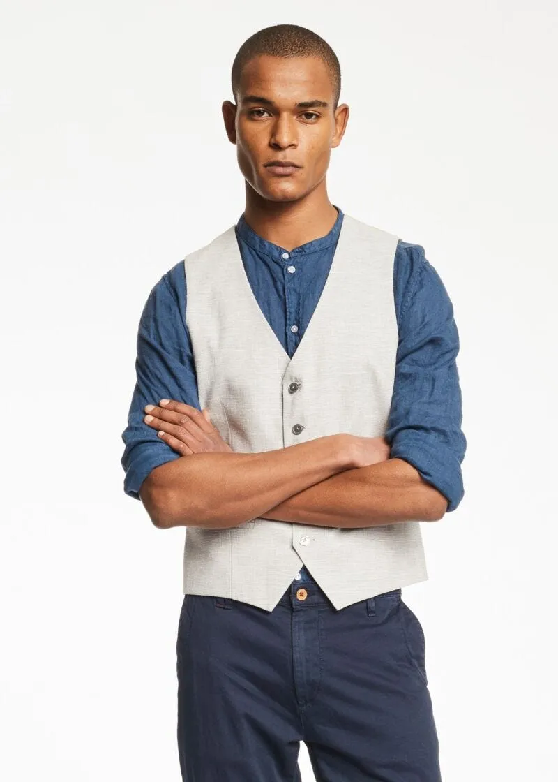 Gilet in lino e cotone
