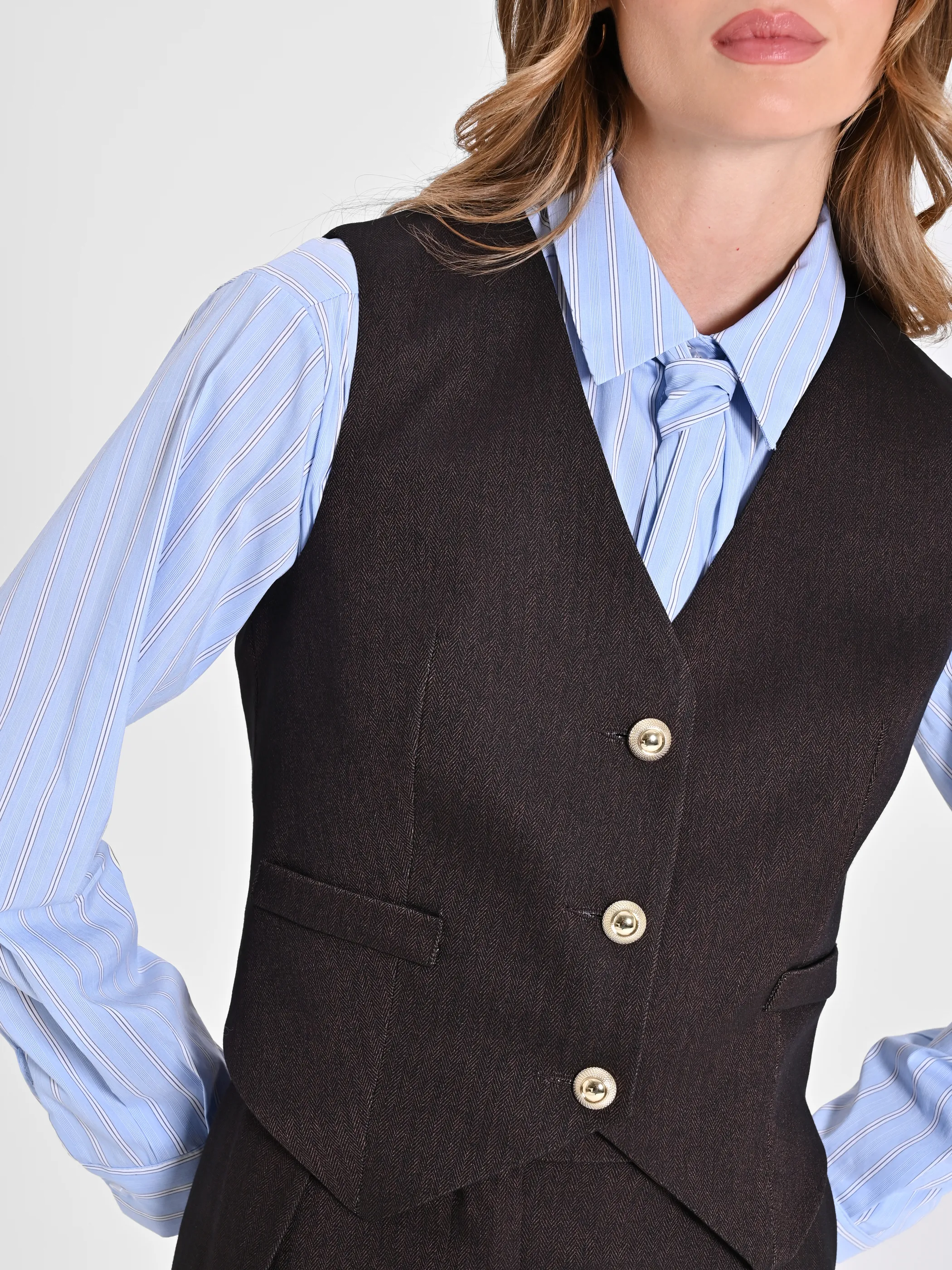      Gilet in Poliviscosa Marrone     