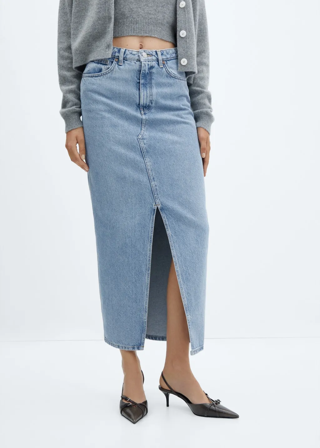 Gonna denim spacco