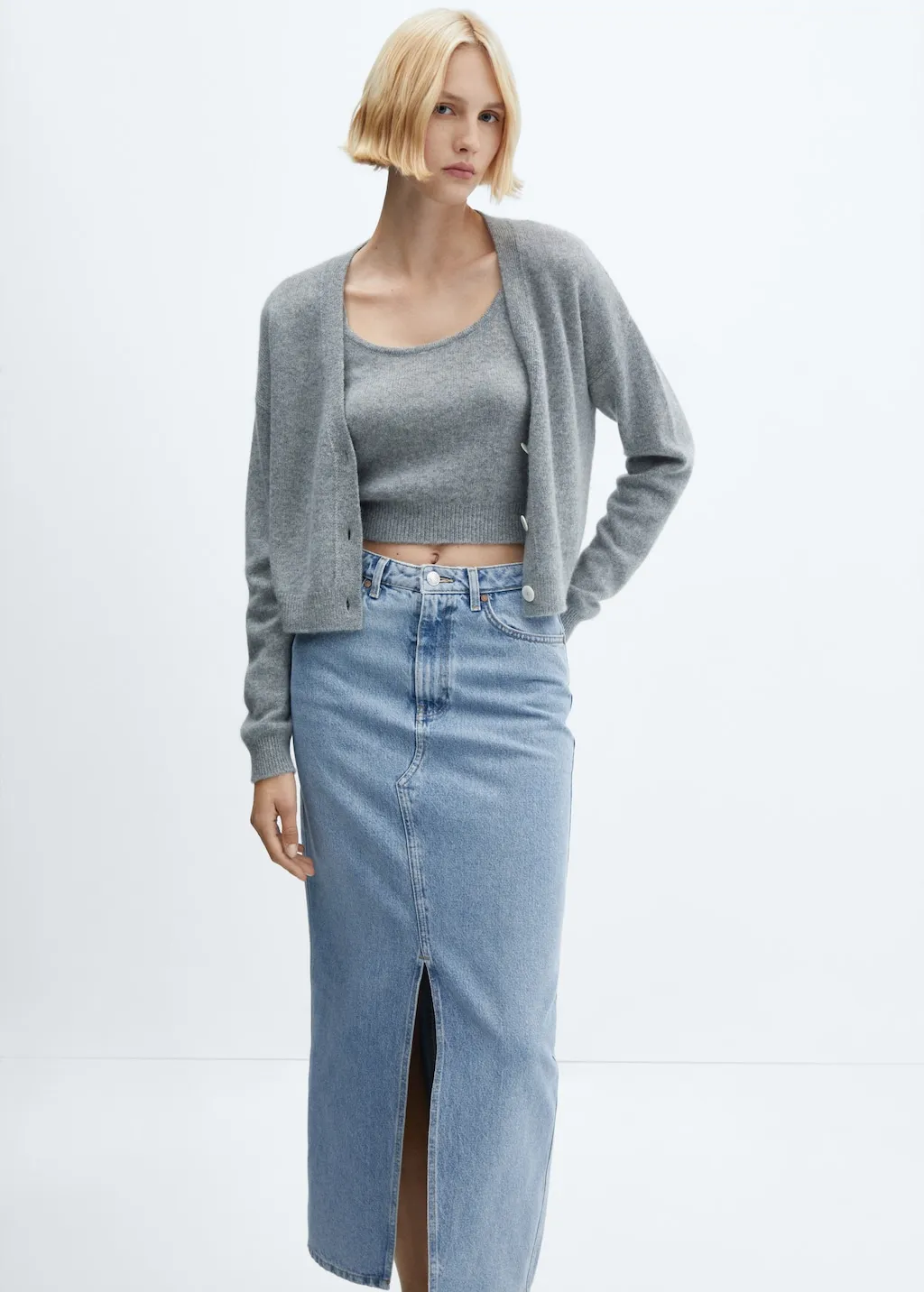 Gonna denim spacco