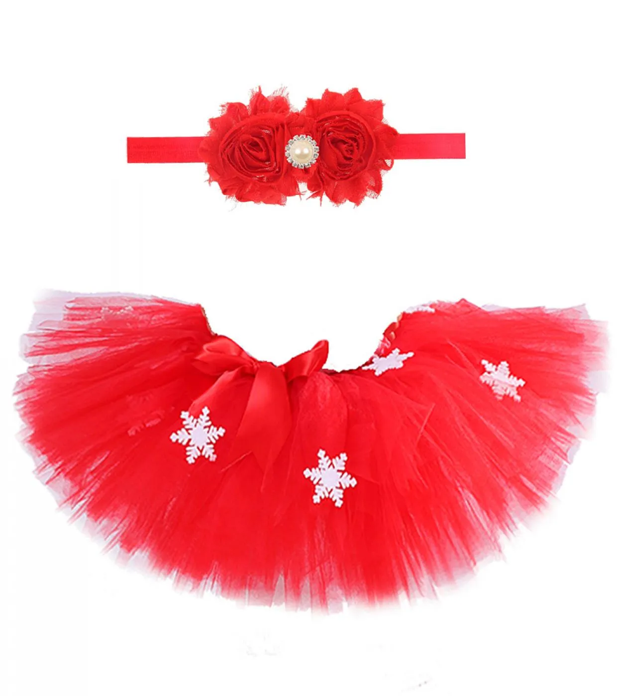Gonna Tutu di Natale per bambina per bambini Gonne di tulle di capodanno Ragazze Principessa Tutù rosso Abito da ballo Costume d