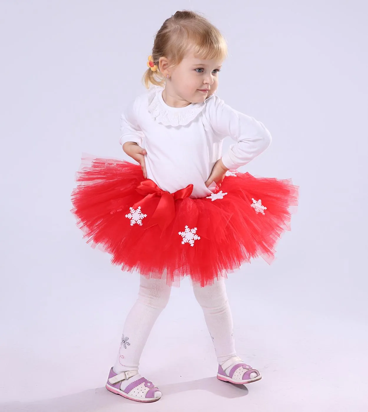 Gonna Tutu di Natale per bambina per bambini Gonne di tulle di capodanno Ragazze Principessa Tutù rosso Abito da ballo Costume d
