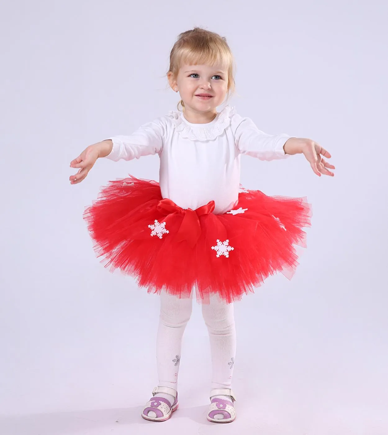 Gonna Tutu di Natale per bambina per bambini Gonne di tulle di capodanno Ragazze Principessa Tutù rosso Abito da ballo Costume d