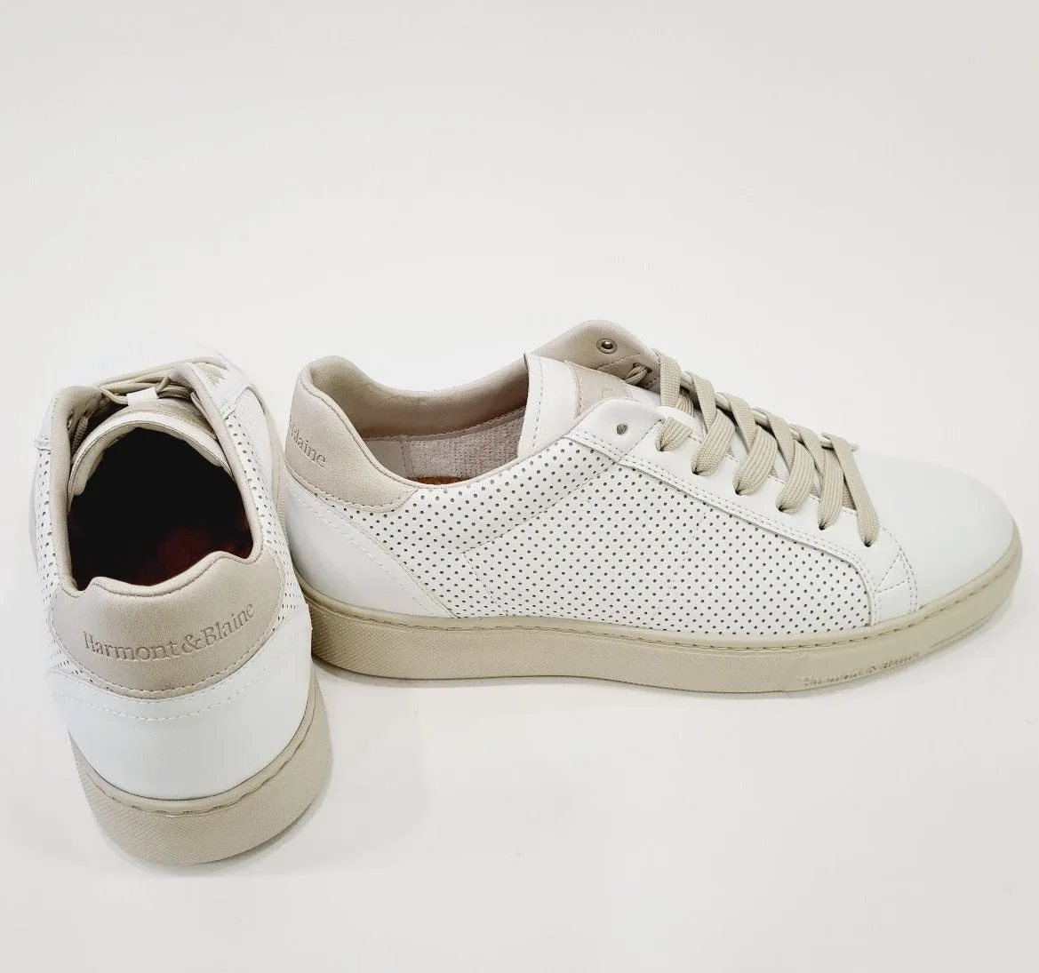 HARMONT&BLAINE SNEAKERS UOMO FONDO GOMMA ALTO 3,5 CM. PELLE BIANCO RIF.32