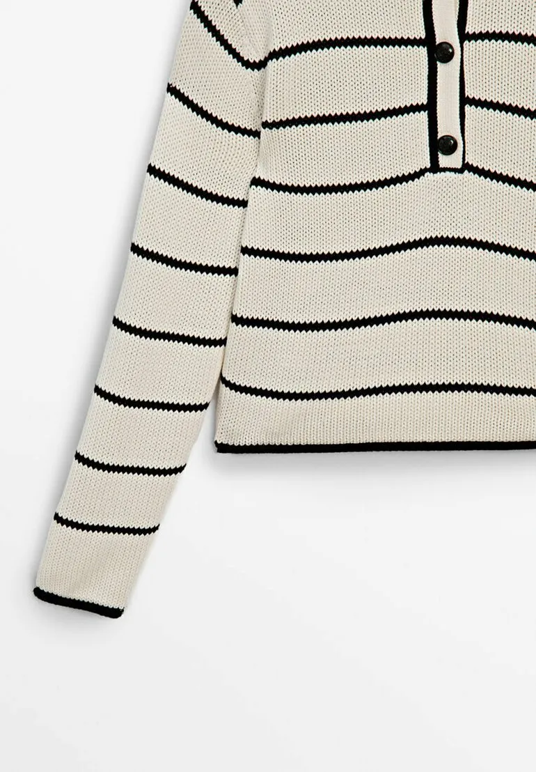 HENLEY NECK STRIPED - Maglione