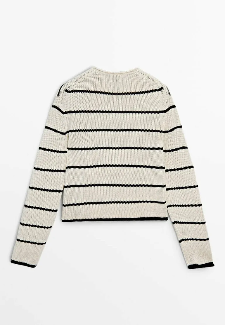 HENLEY NECK STRIPED - Maglione