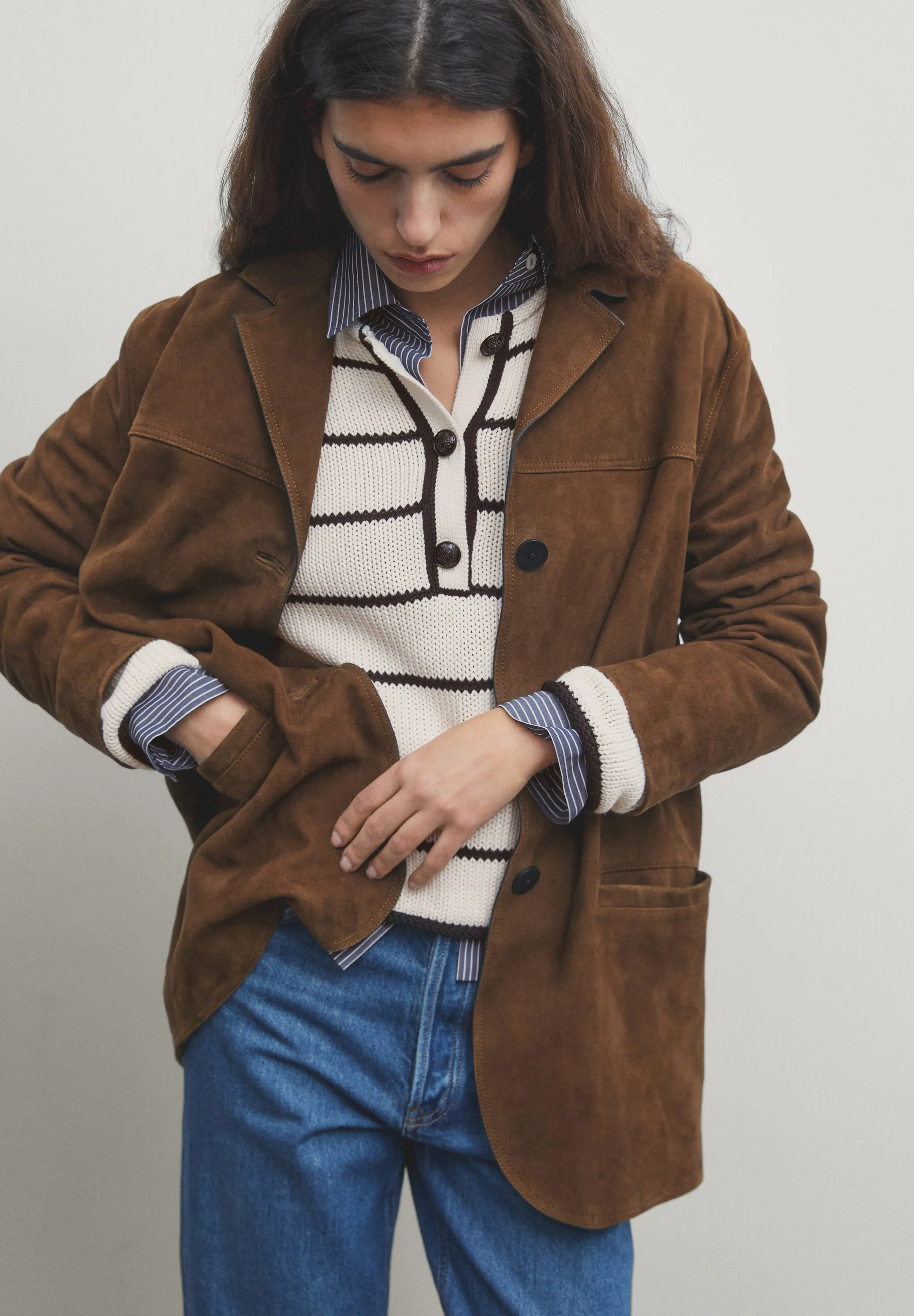 HENLEY NECK STRIPED - Maglione