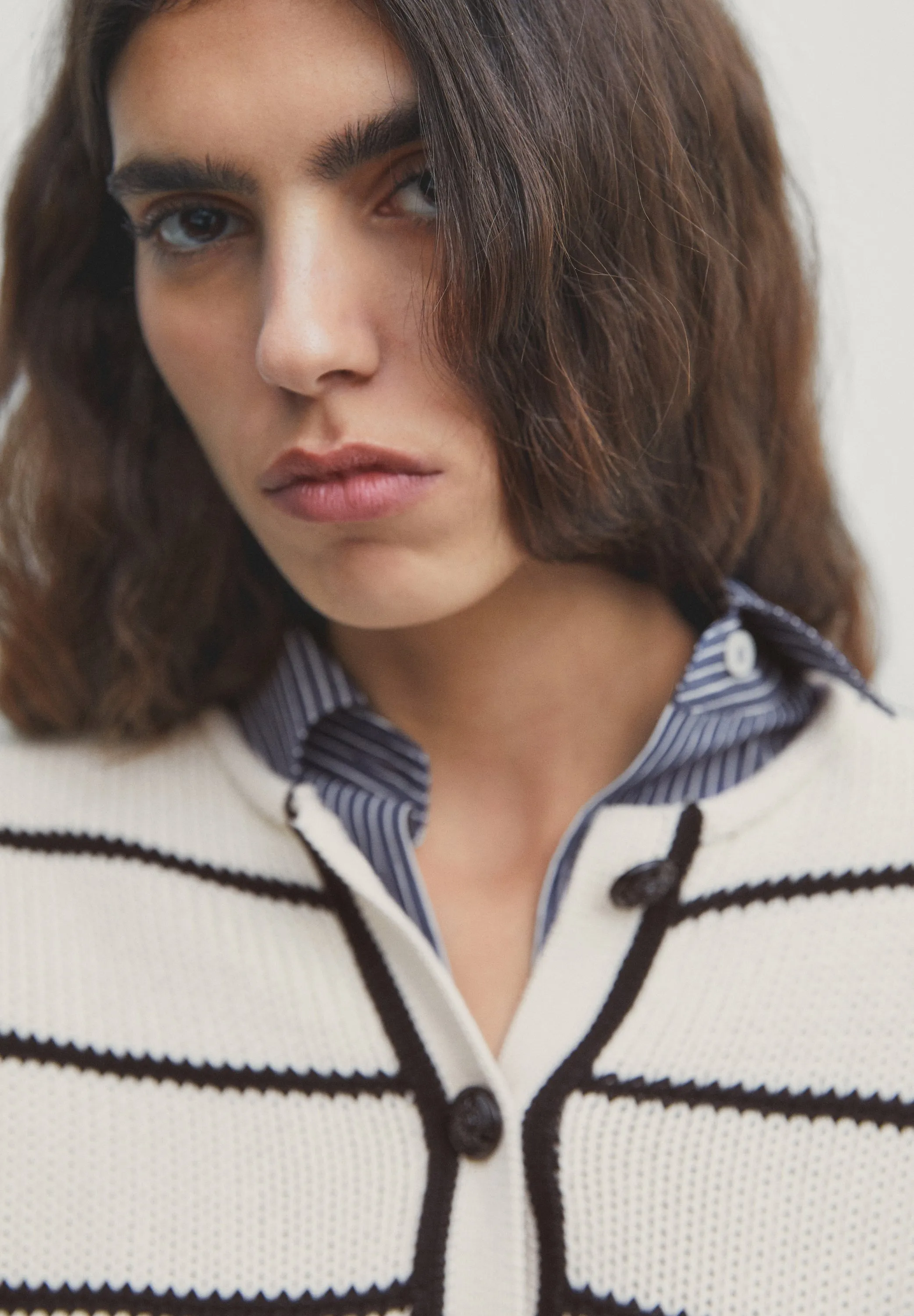 HENLEY NECK STRIPED - Maglione