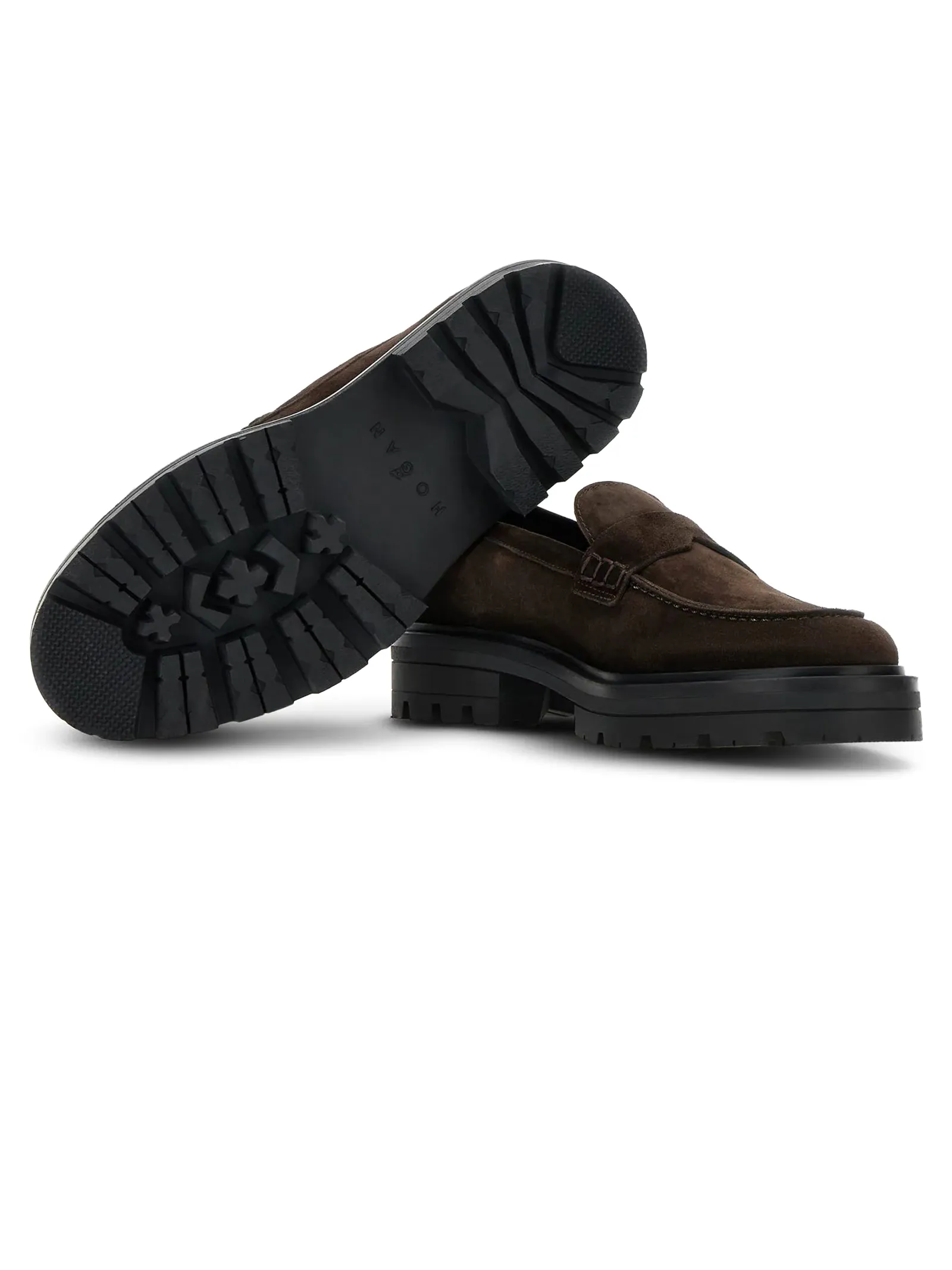 HOGAN Calzature,Sneakers Mocassini H673 in pelle scamosciata marrone 