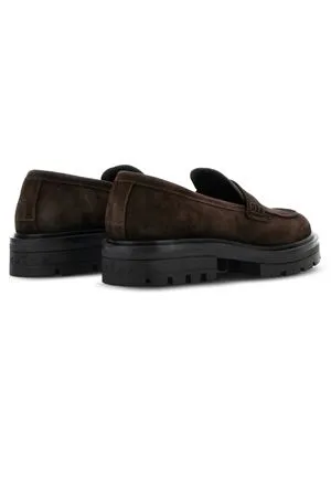 HOGAN Calzature,Sneakers Mocassini H673 in pelle scamosciata marrone 