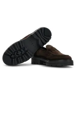HOGAN Calzature,Sneakers Mocassini H673 in pelle scamosciata marrone 
