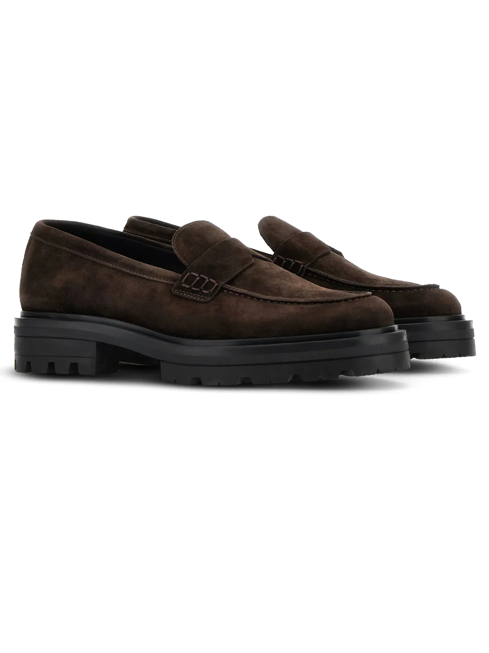 HOGAN Calzature,Sneakers Mocassini H673 in pelle scamosciata marrone 
