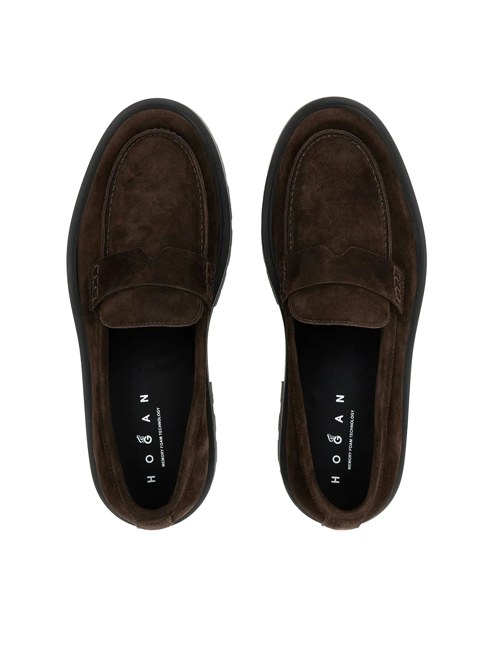 HOGAN Calzature,Sneakers Mocassini H673 in pelle scamosciata marrone 