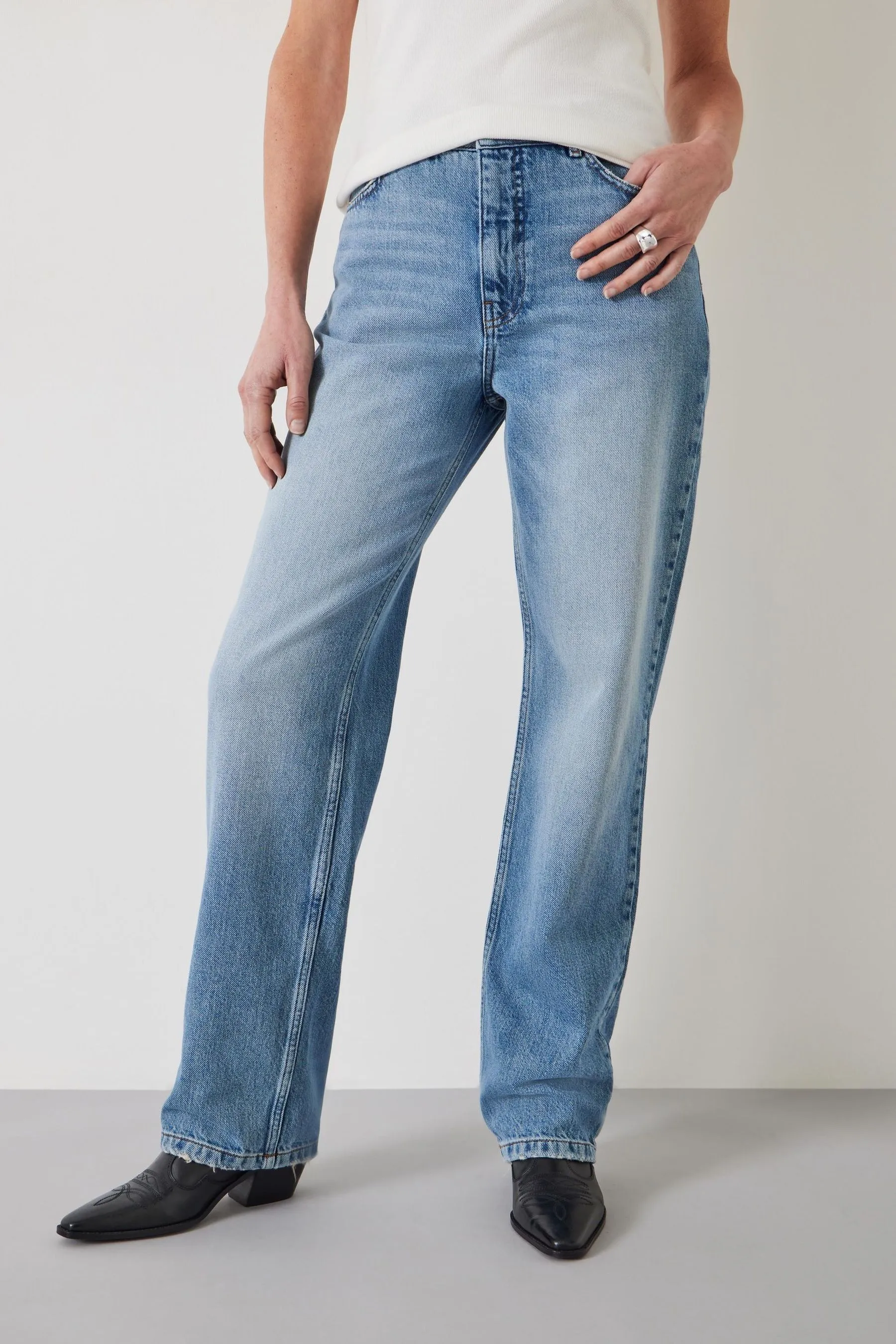 Hush Remy Jeans Dritto Slouch 100% Cotone    