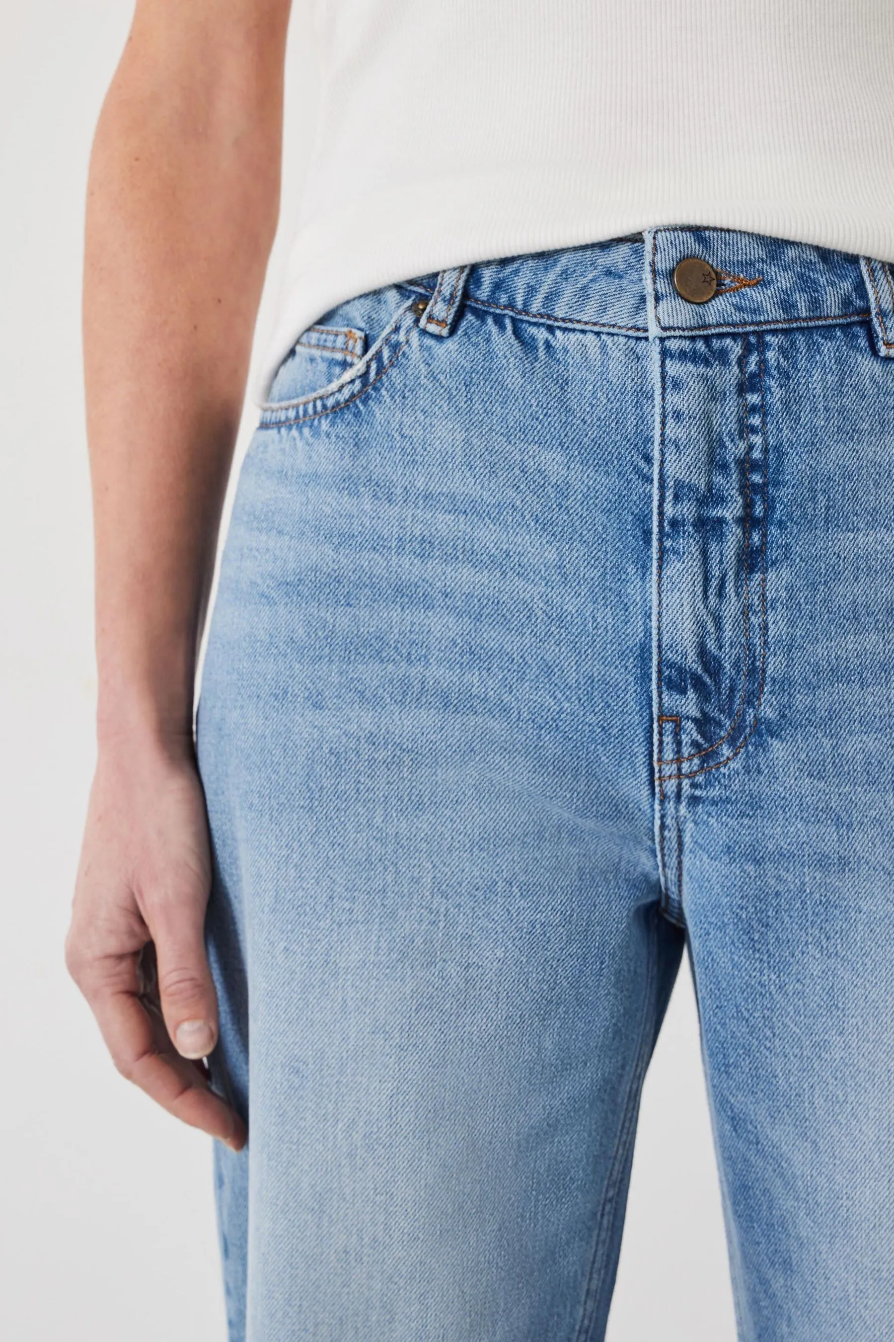 Hush Remy Jeans Dritto Slouch 100% Cotone    