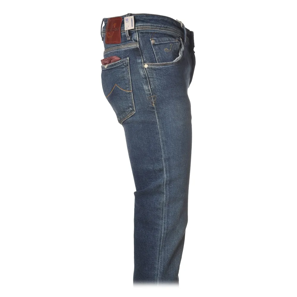 Jacob Cohën - Jeans 5 Tasche Slim Fit - Denim Medio - Pantaloni - Made in Italy - Luxury Exclusive Collection