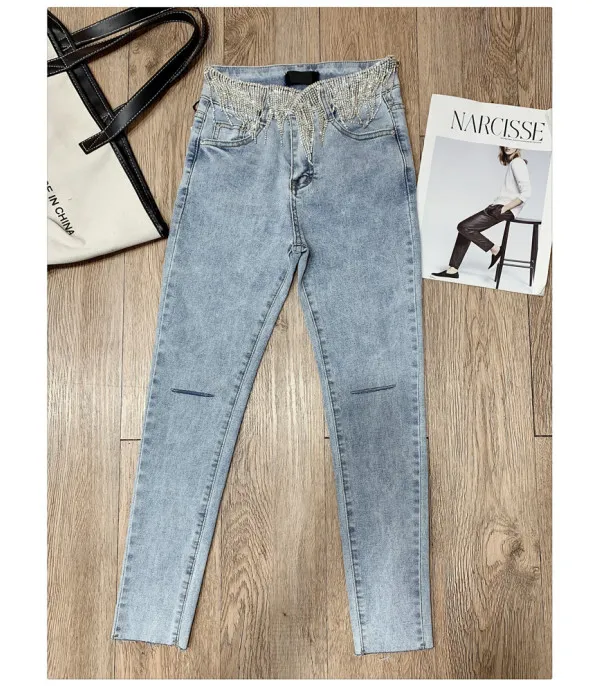 Jeans strassfringe belt