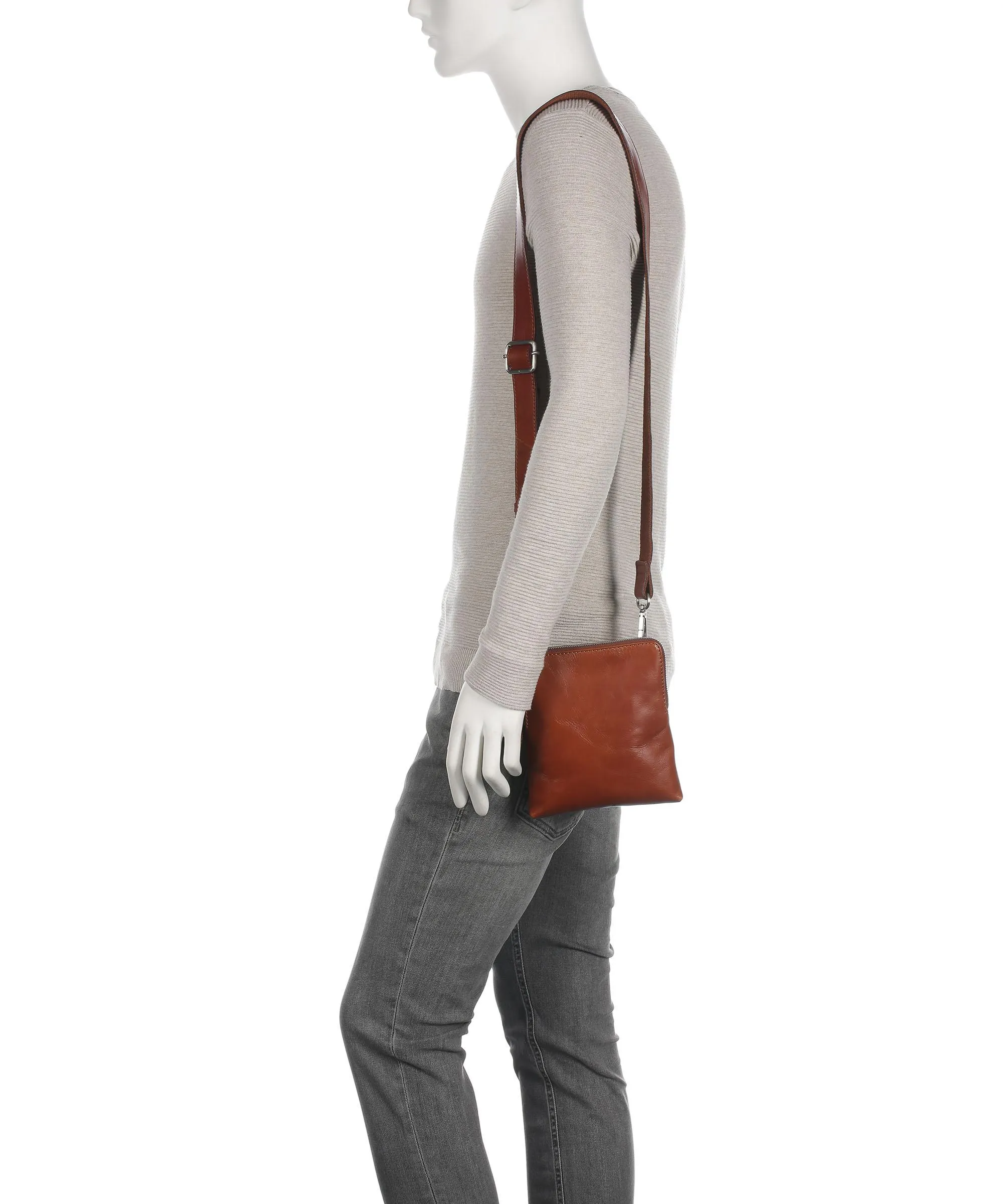 Leonhard Heyden Cambridge Borsa a tracolla pelle di vacchetta liscia cognac  