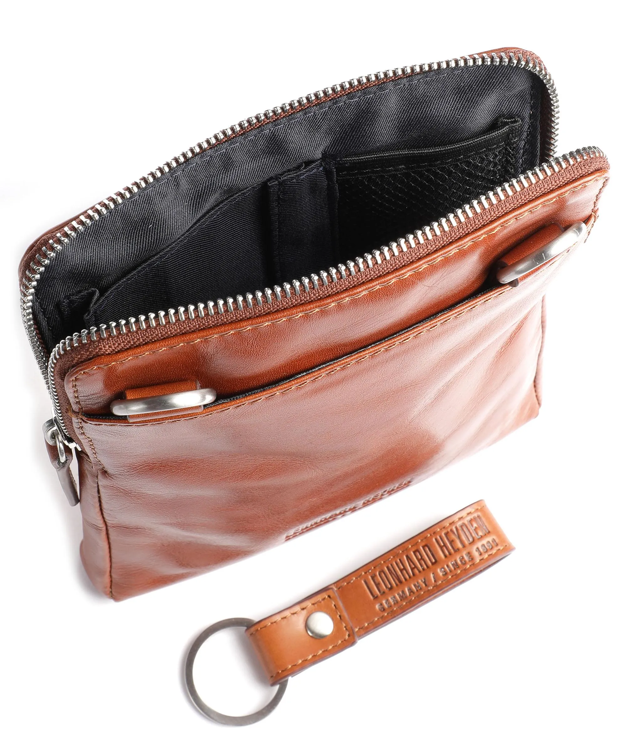  Leonhard Heyden Cambridge Borsa a tracolla pelle di vacchetta liscia cognac  