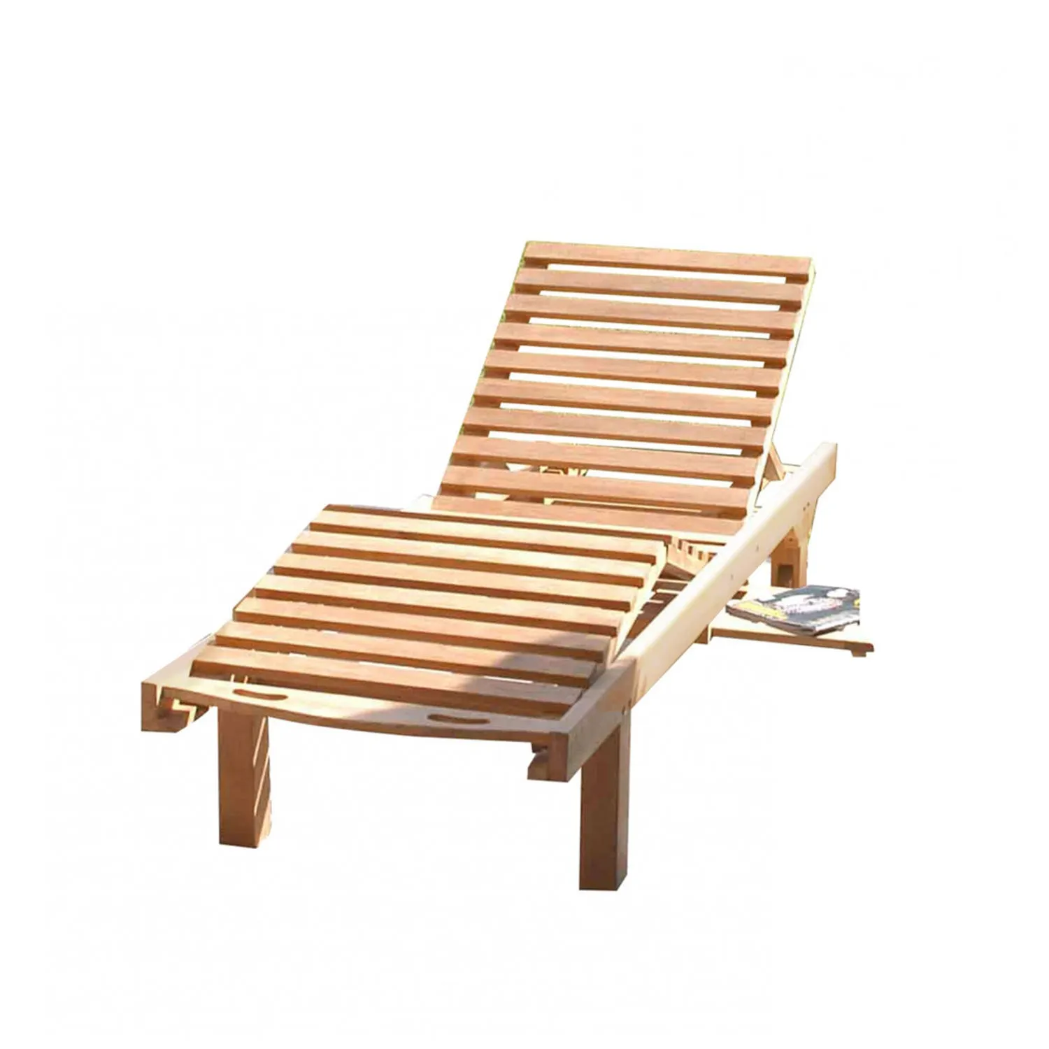 Lettino da giardino reclinabile - in teak 