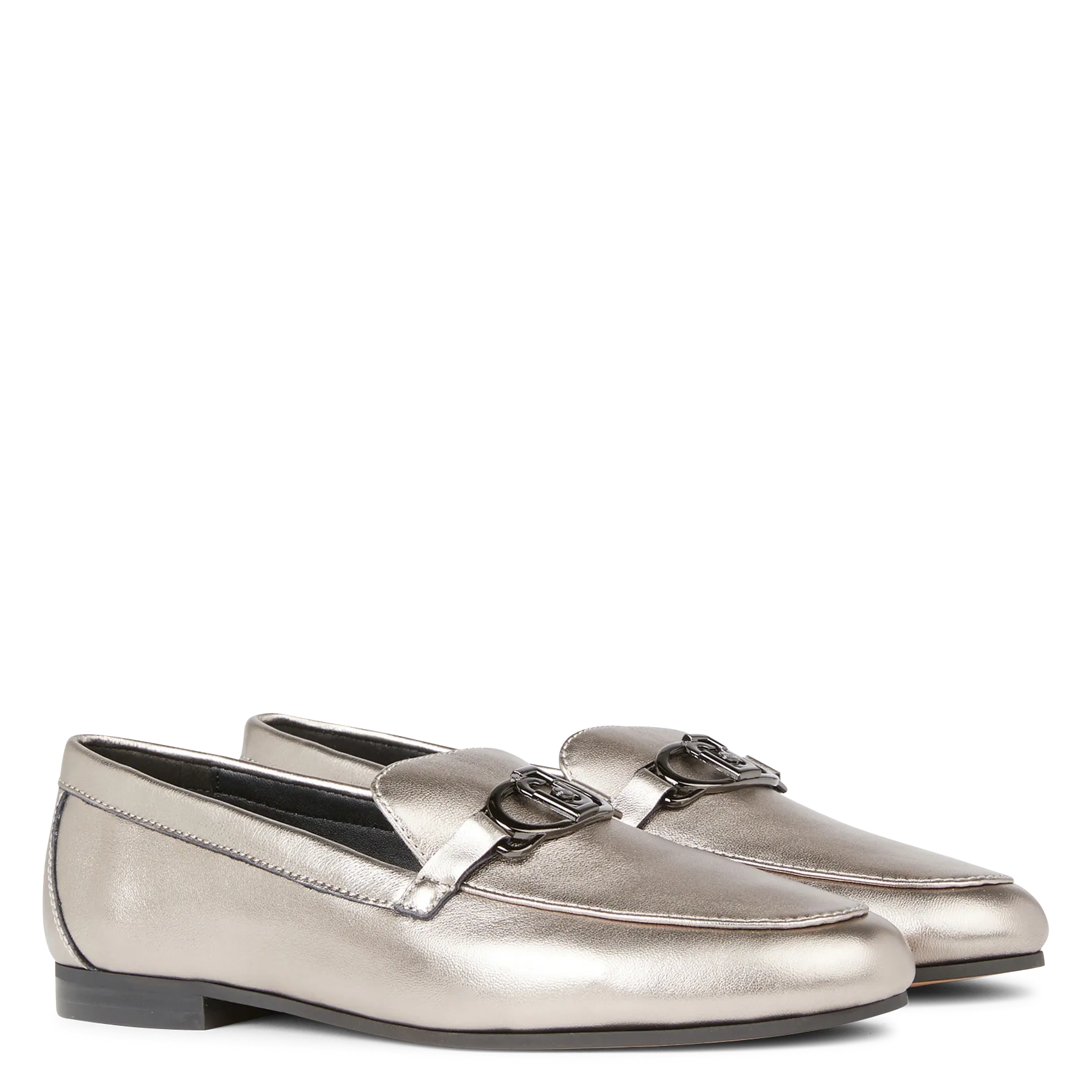  LIU JO   EMEL 01 - Mocassini in pelle effetto crackle metallizzata | Argento 