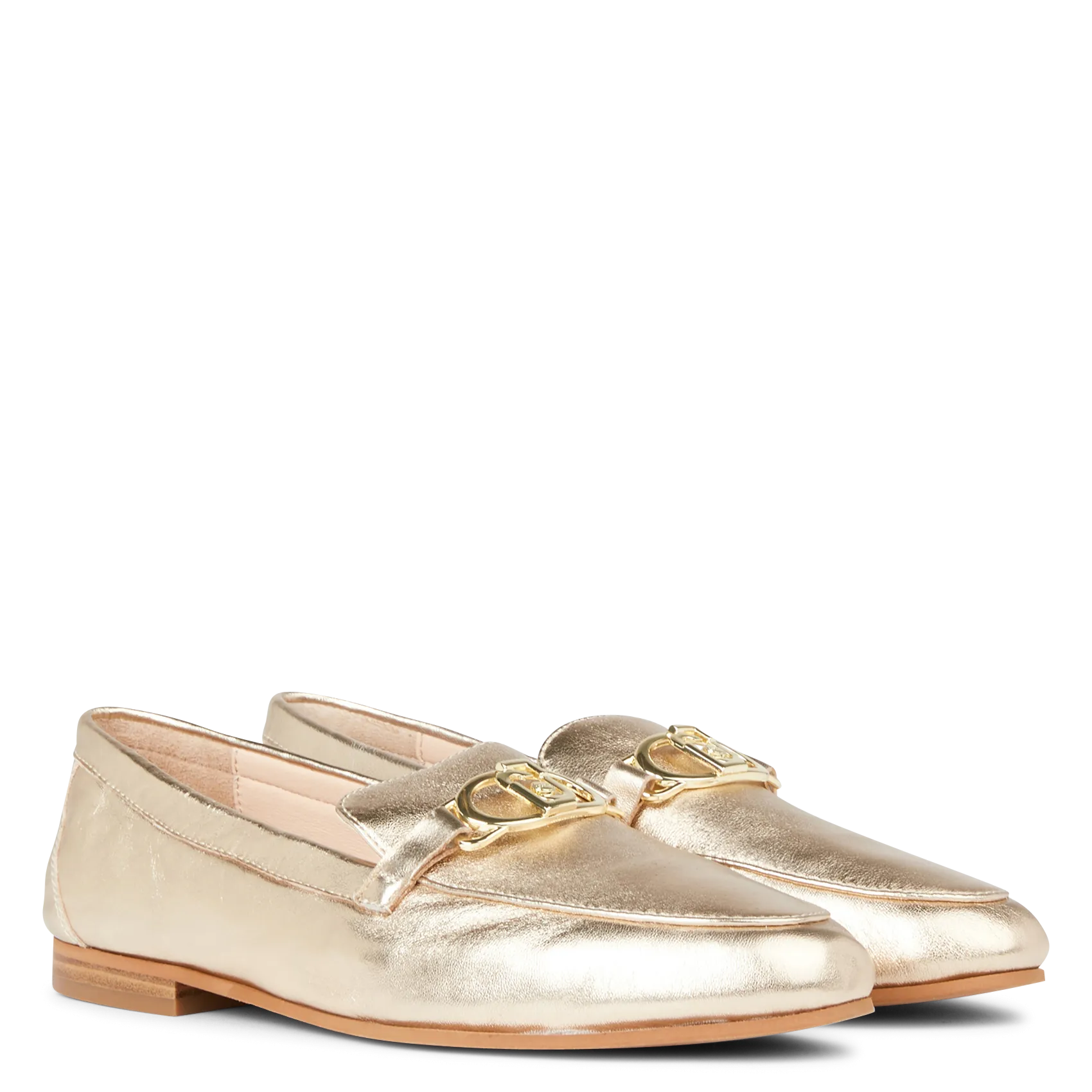  LIU JO   EMEL 01 - Mocassini in pelle effetto crackle metallizzata | Dorato