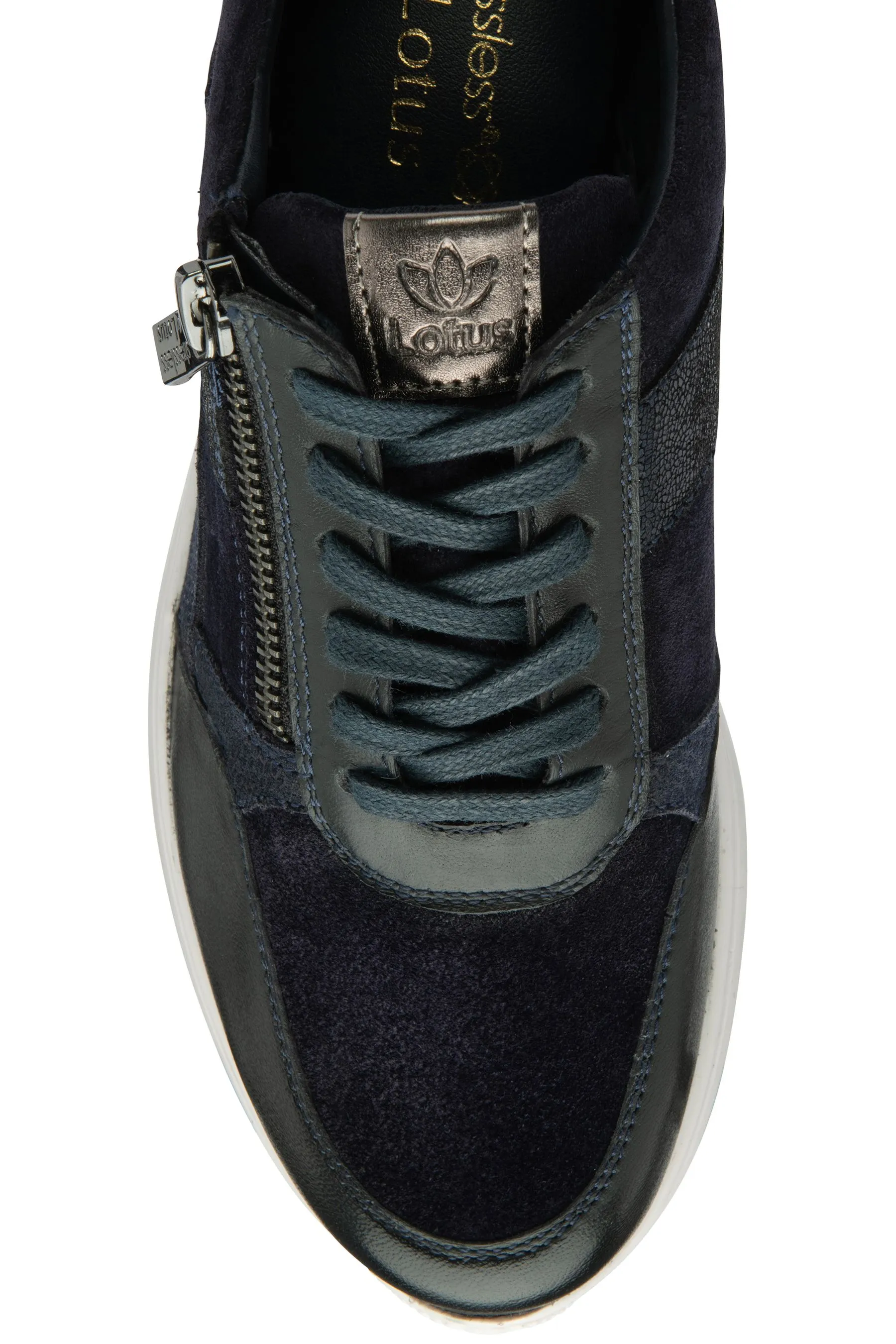 Lotus - Scarpe da ginnastica casual in pelle con zip    