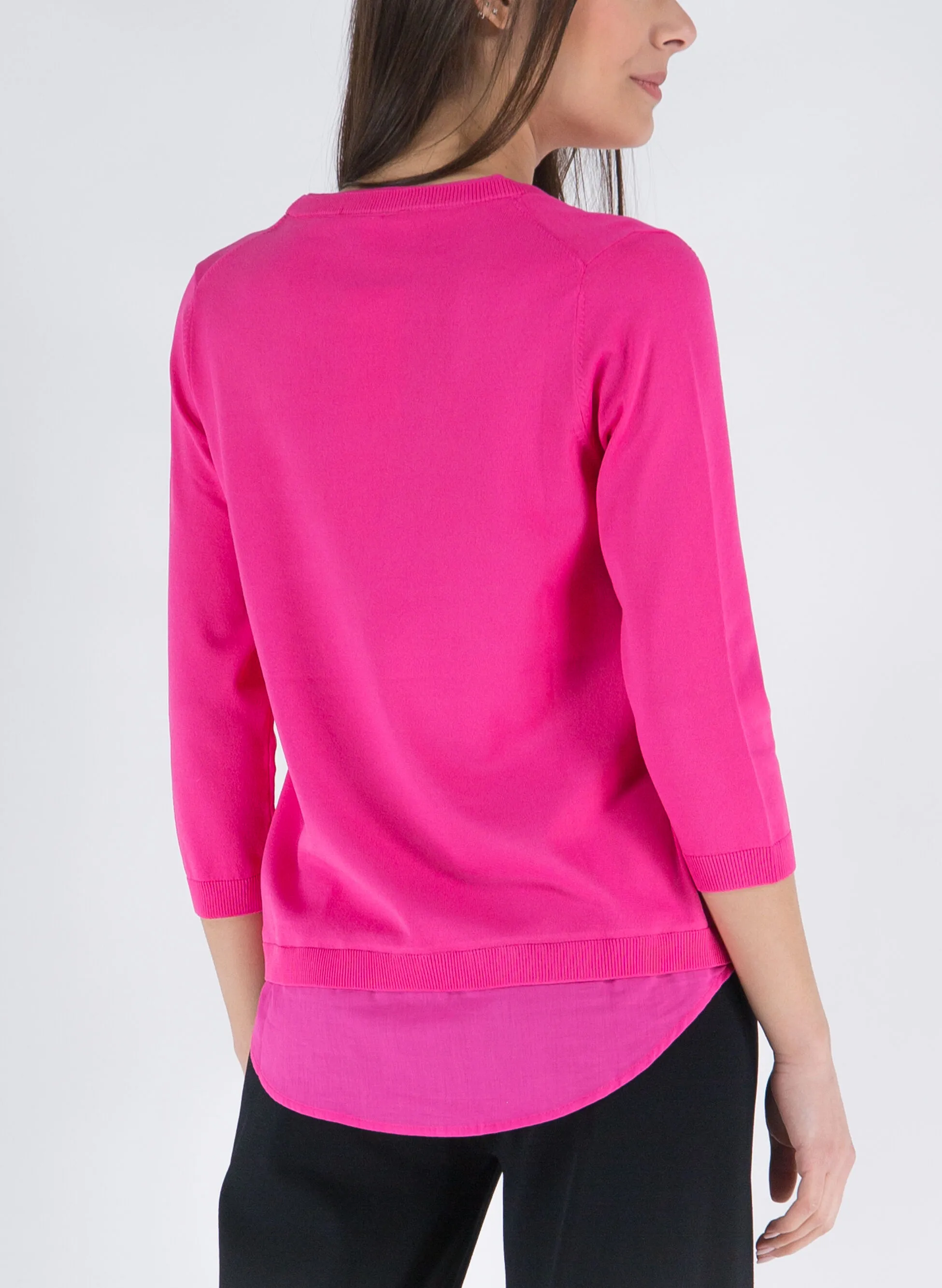 maglione con inserto camicia