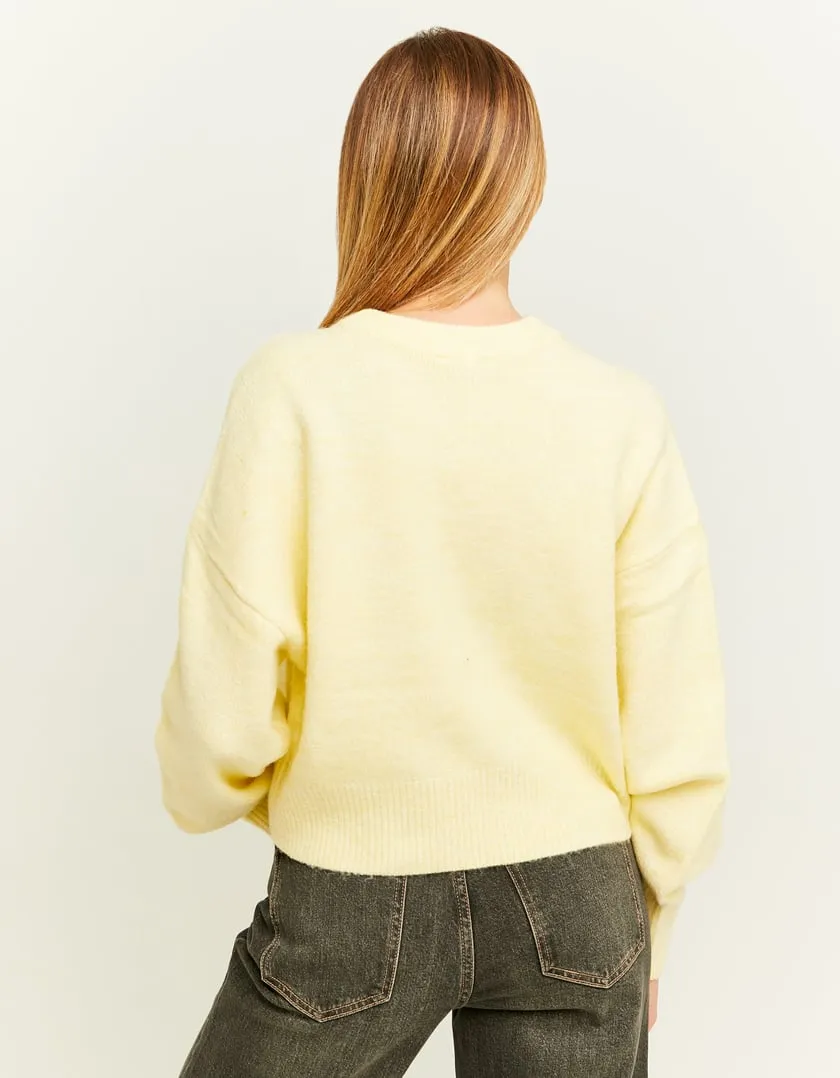 Maglione Corto Basico Giallo  