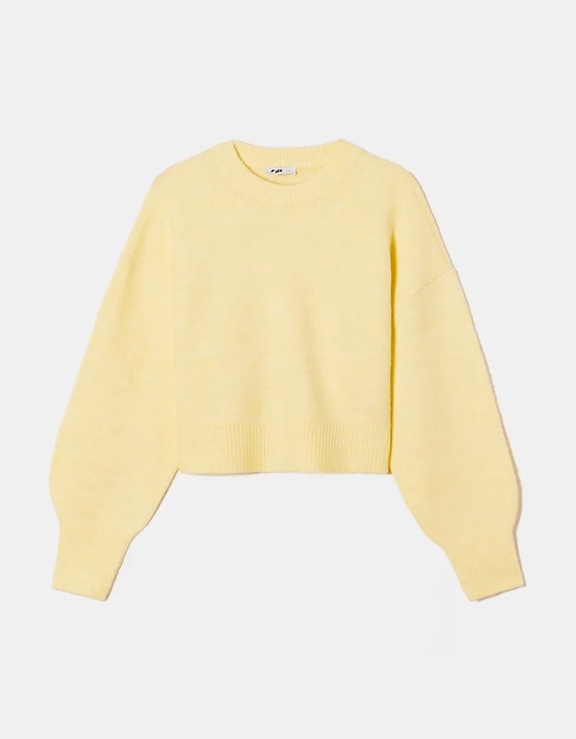 Maglione Corto Basico Giallo  