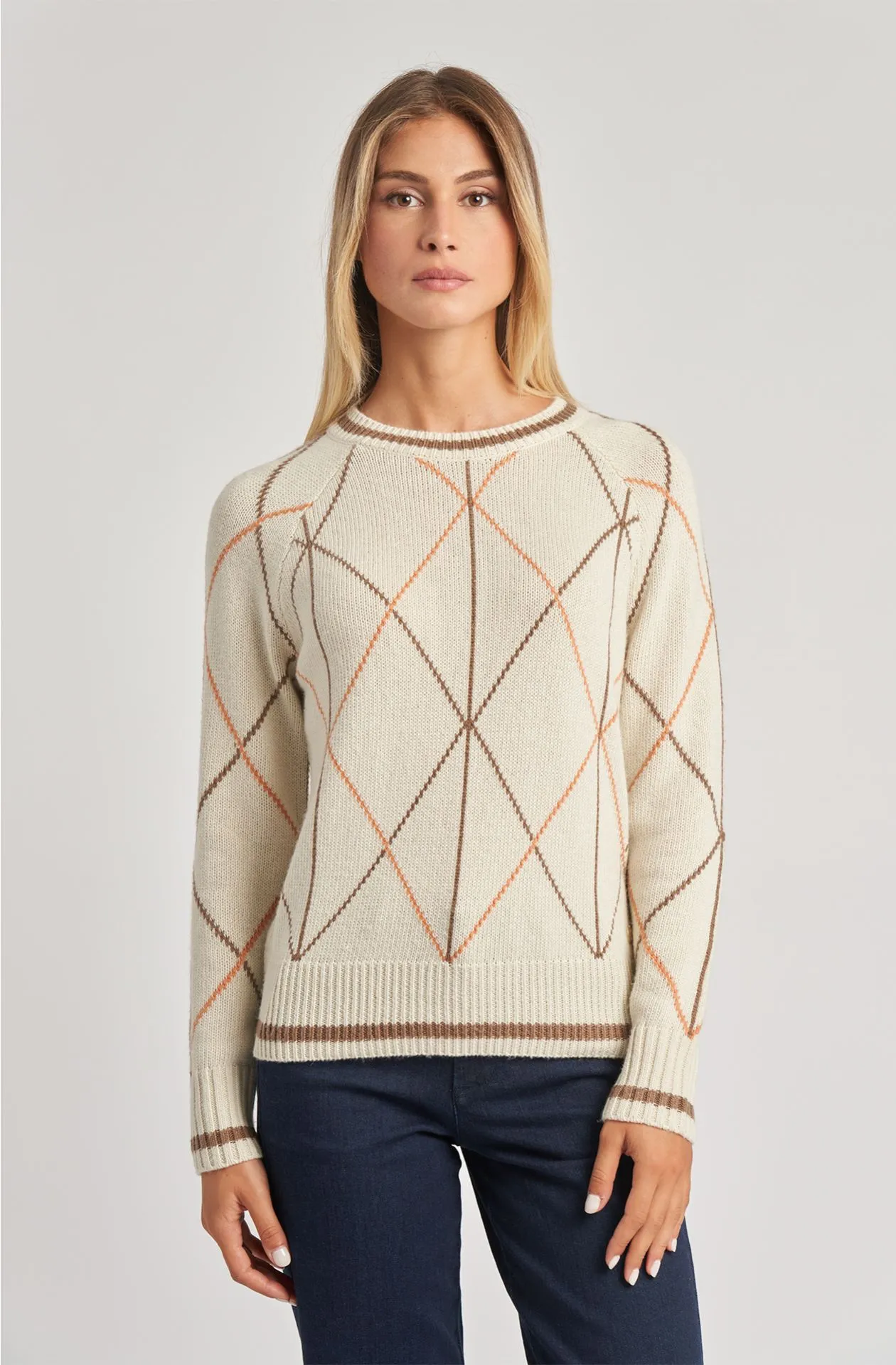     Maglione da donna in misto lana girocollo