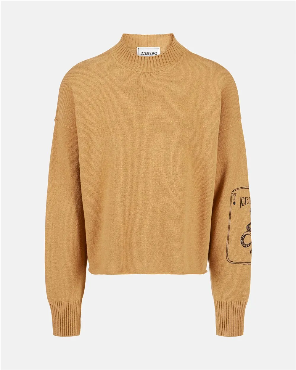Maglione girocollo con logo ricamato