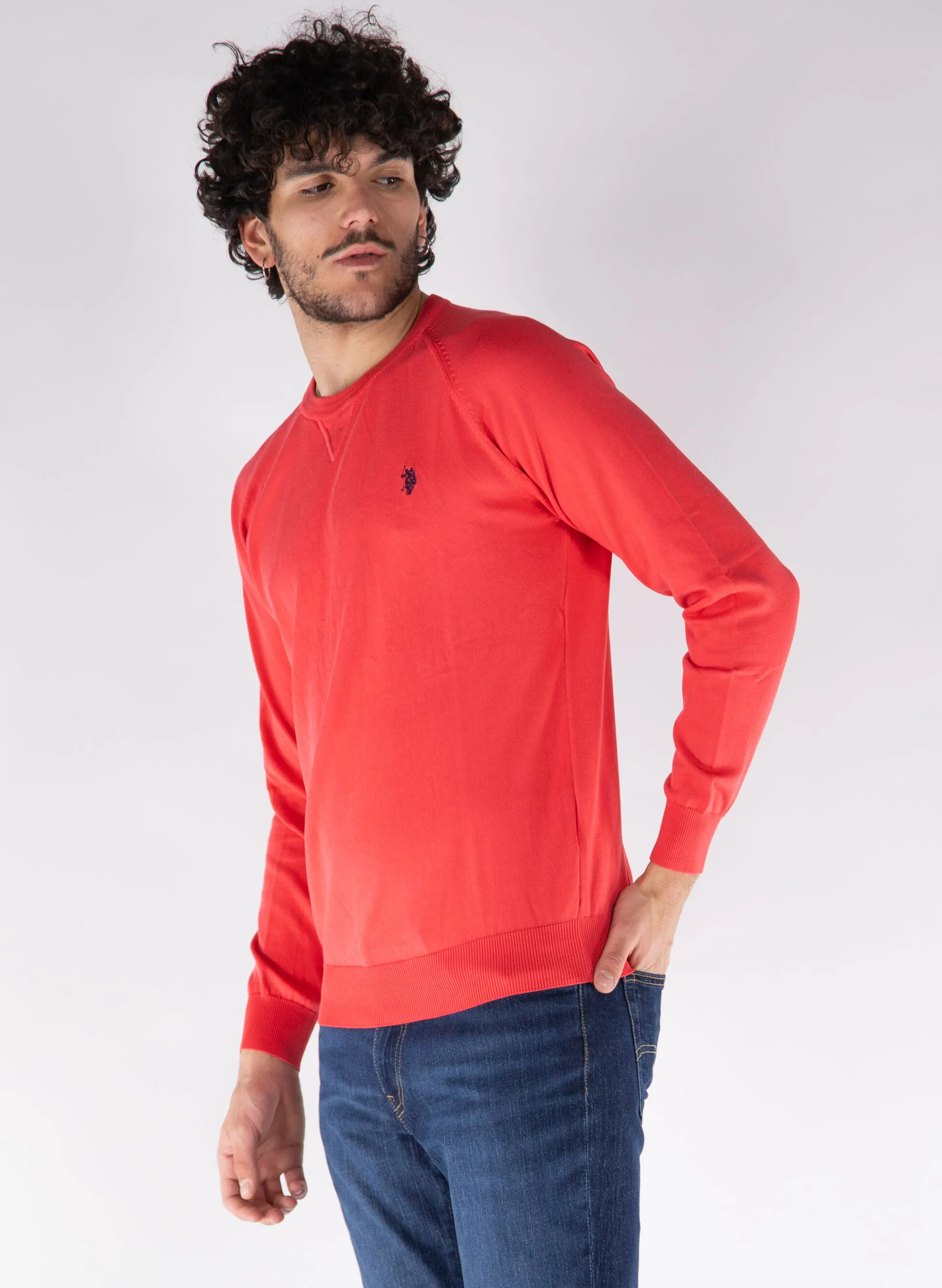 maglione girocollo con logo