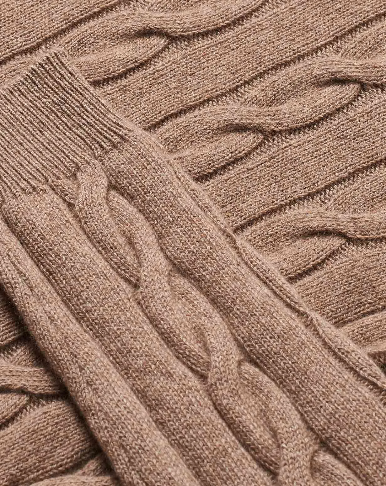 Maglione Uomo Collo Alto Trecce Cashmere 