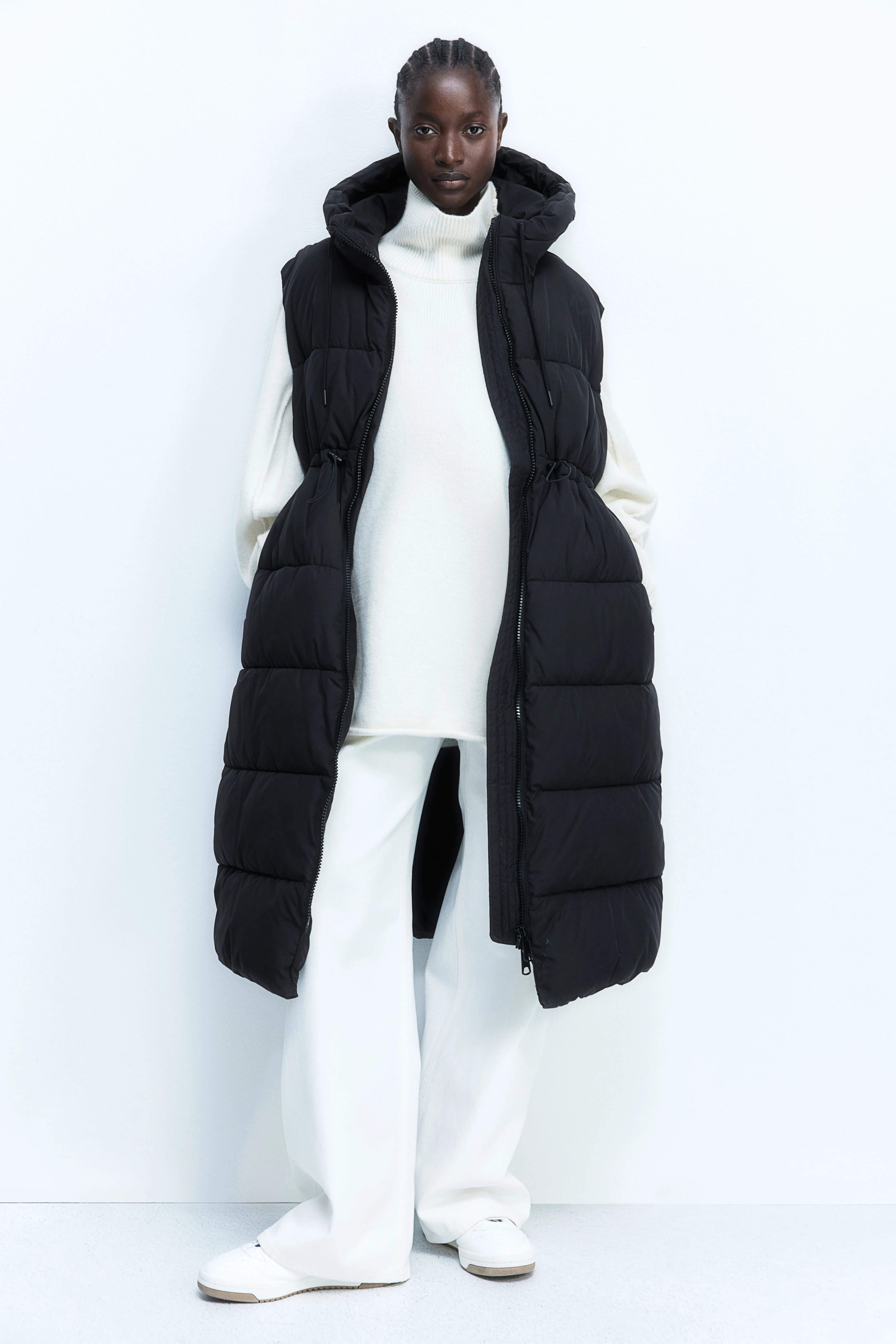 MAMA Gilet imbottito con cappuccio
