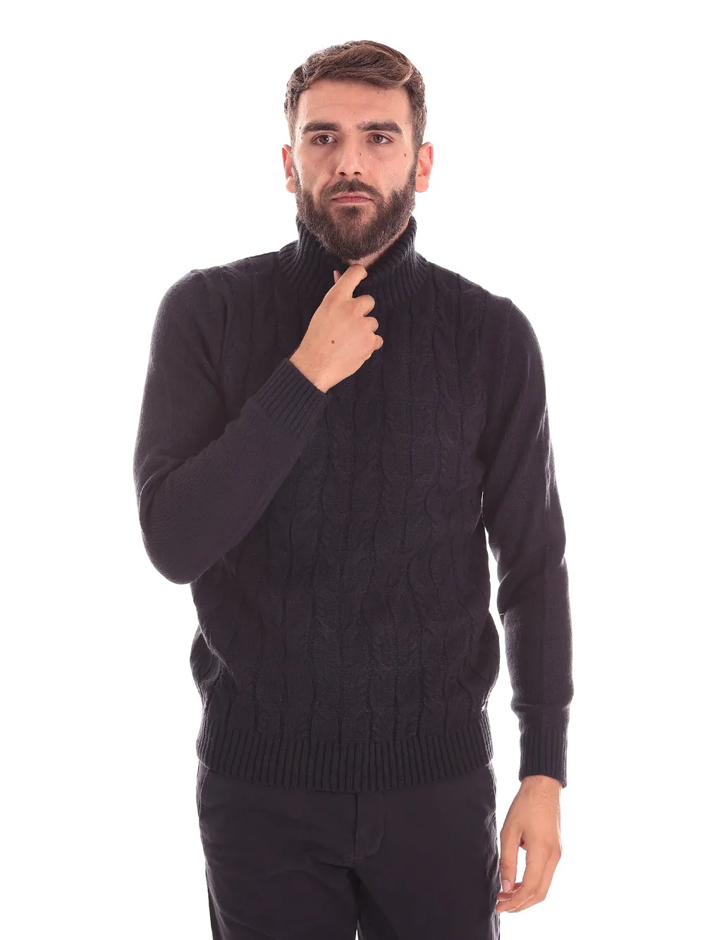 Markup Uomo Maglione Collo Alto MK390027BLU Blu